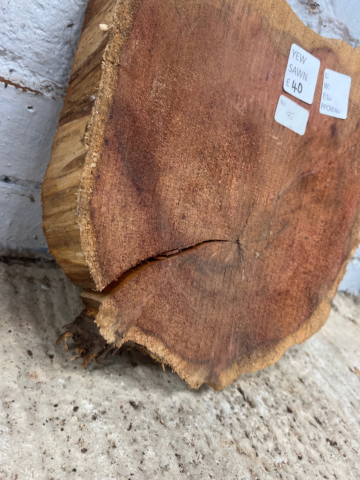 Yew No 95 - 290x320x50mm Planed