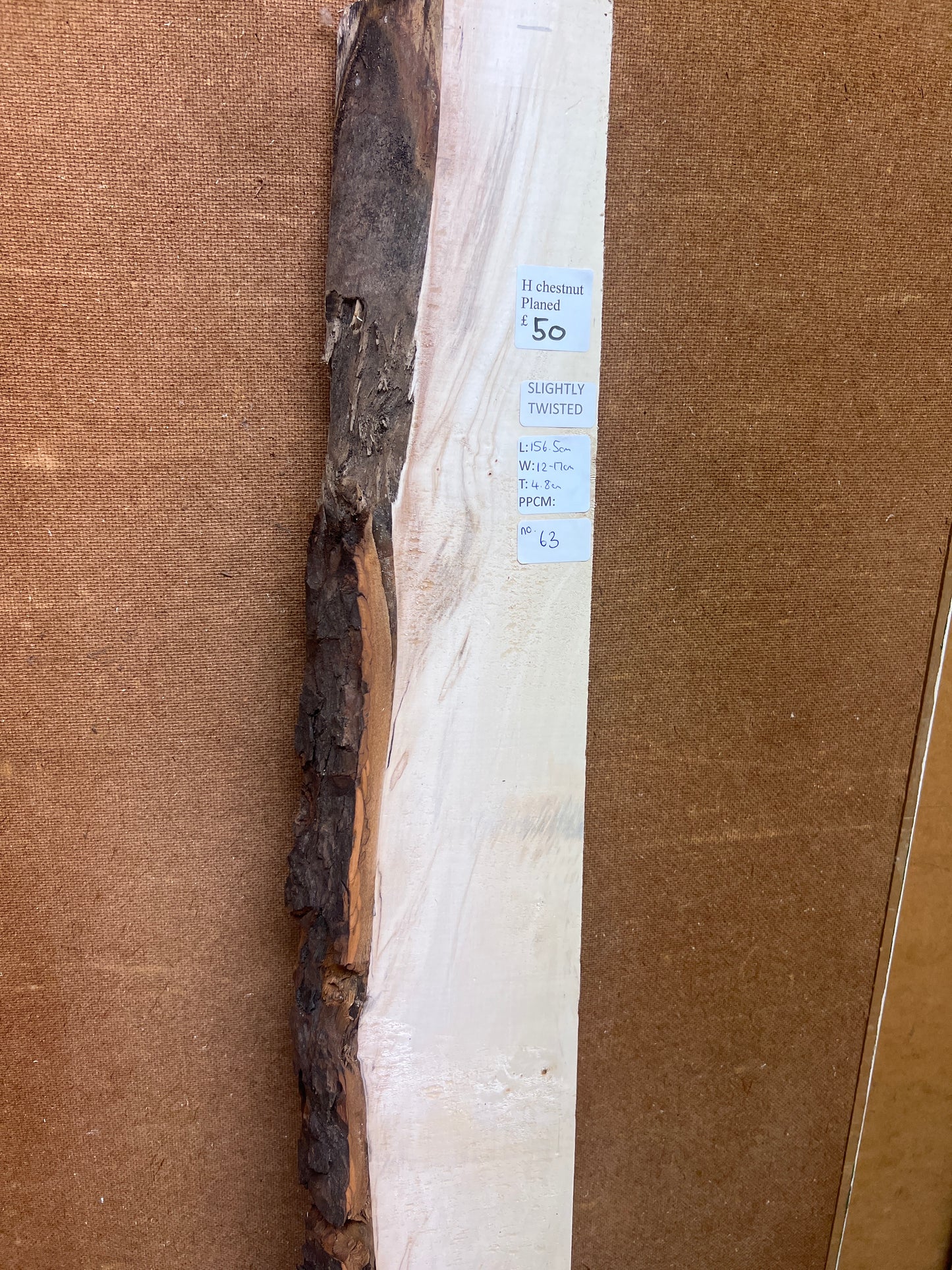 Horse Chestnut No 63 - 1565x120-170x48mm Planed