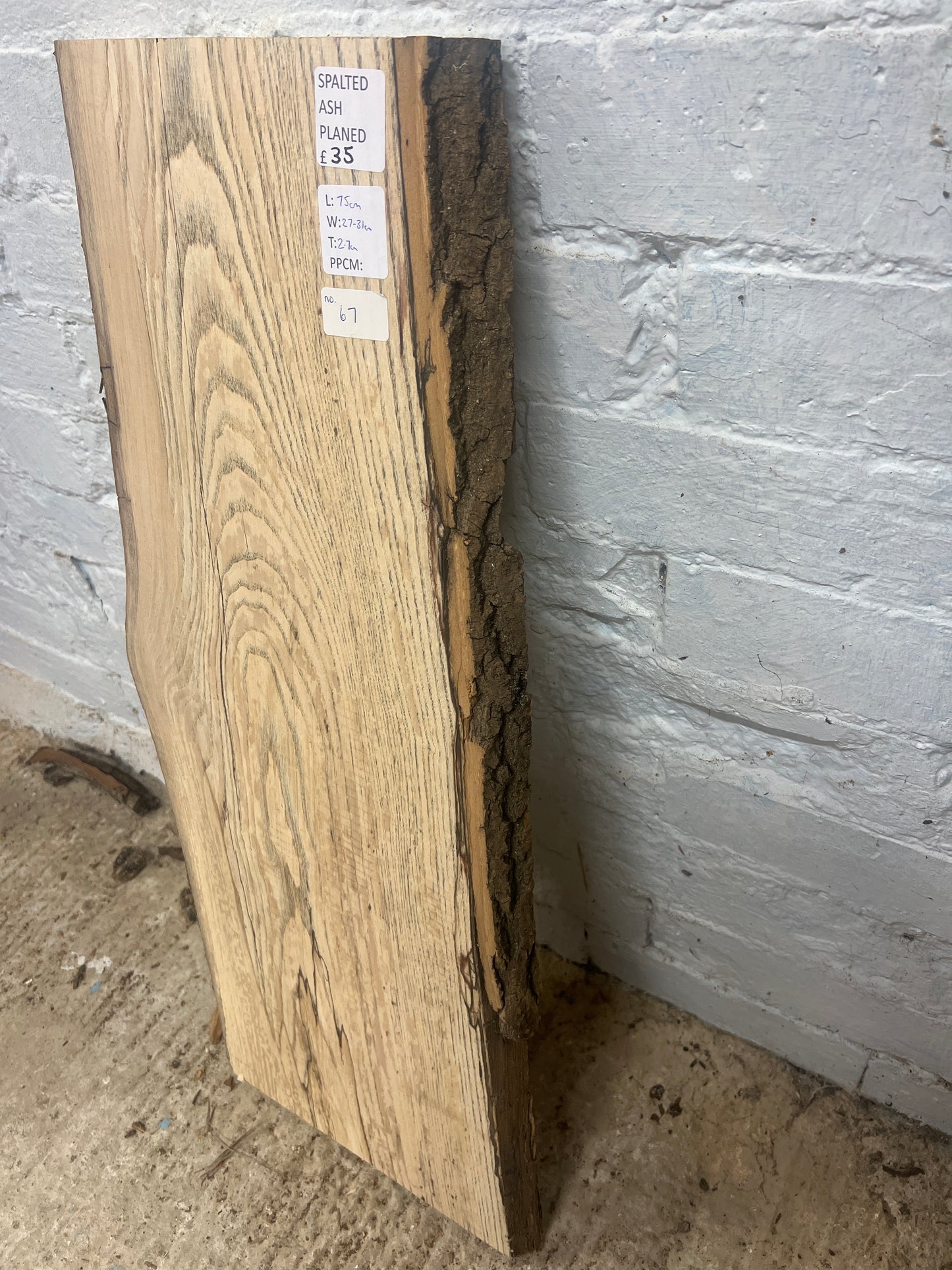 Spalted Ash No 67 - 750x270-310x27mm Planed