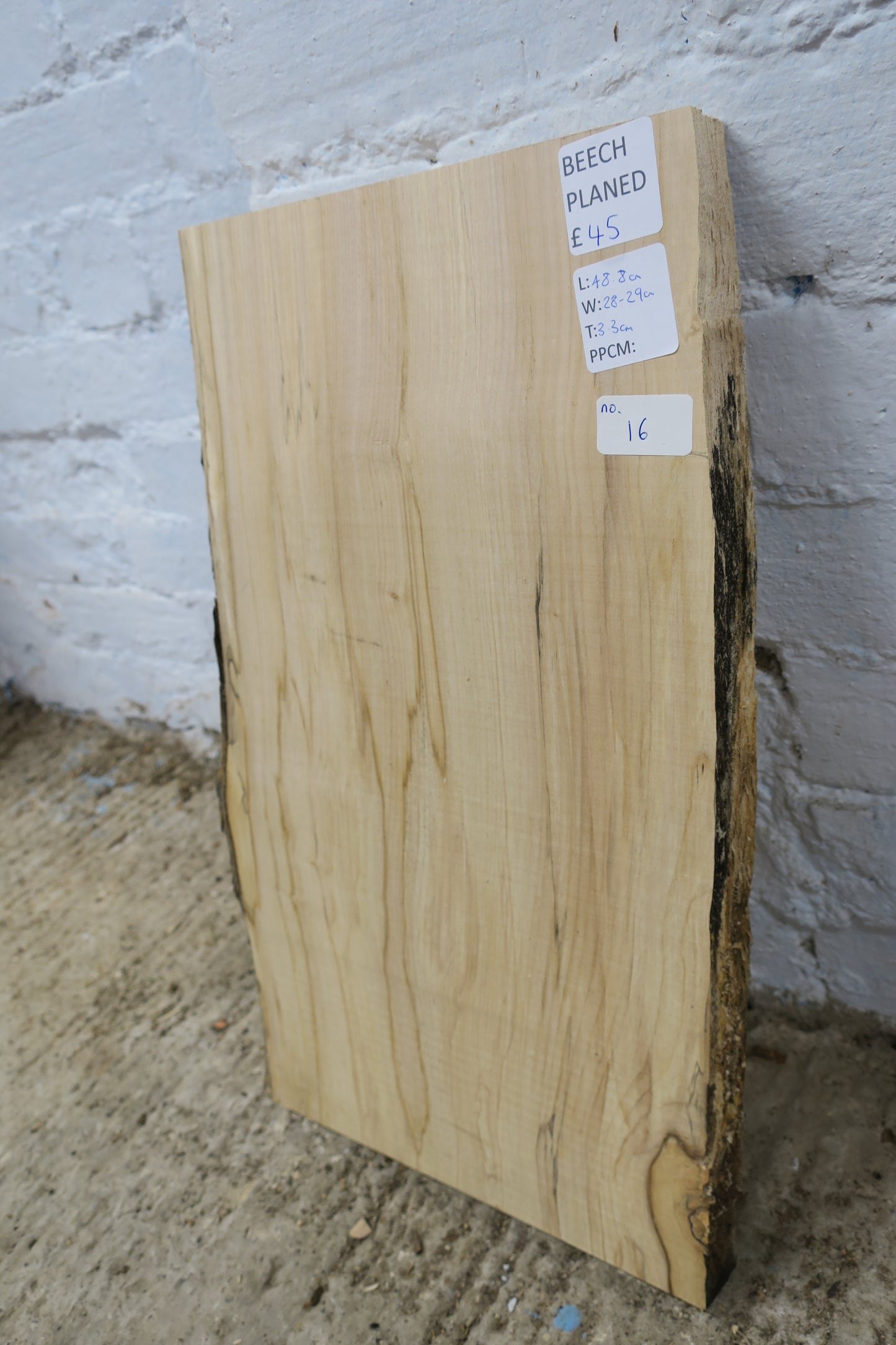 Beech No 16 - 488x280-290x33mm Planed