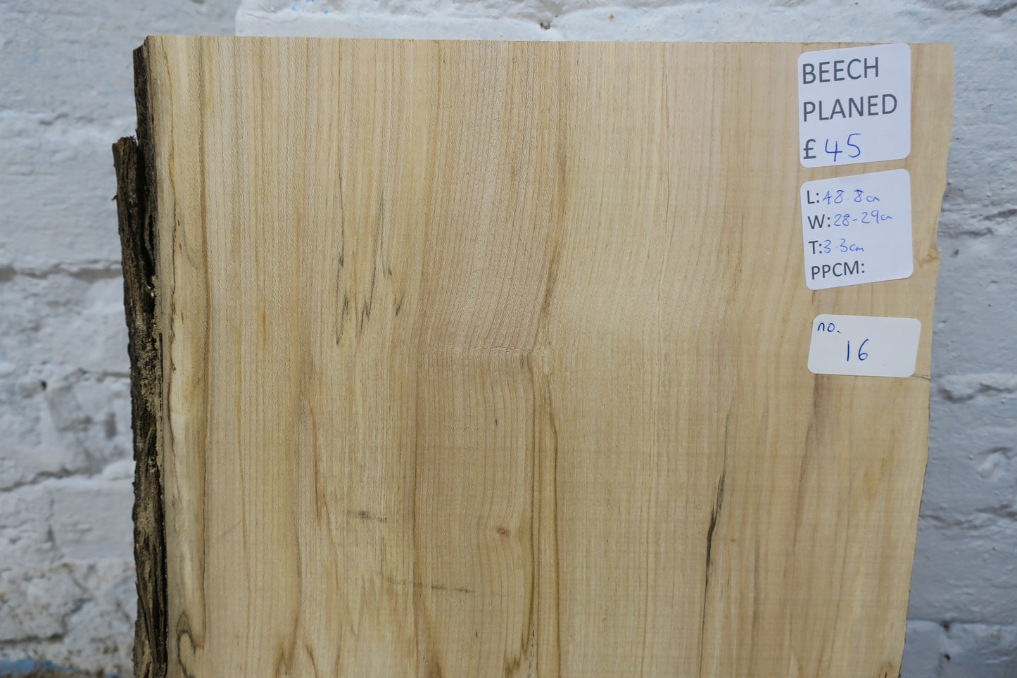 Beech No 16 - 488x280-290x33mm Planed