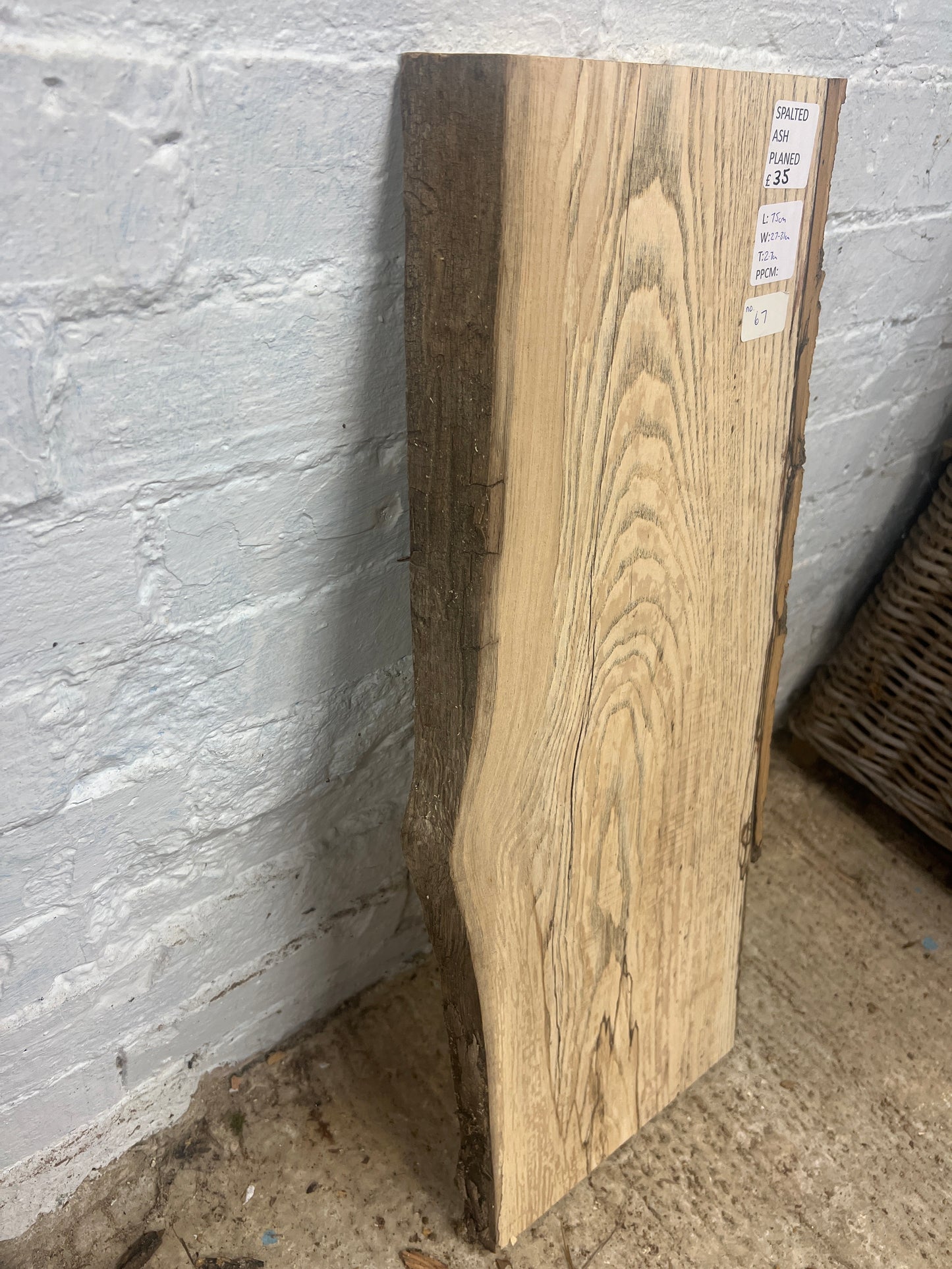 Spalted Ash No 67 - 750x270-310x27mm Planed