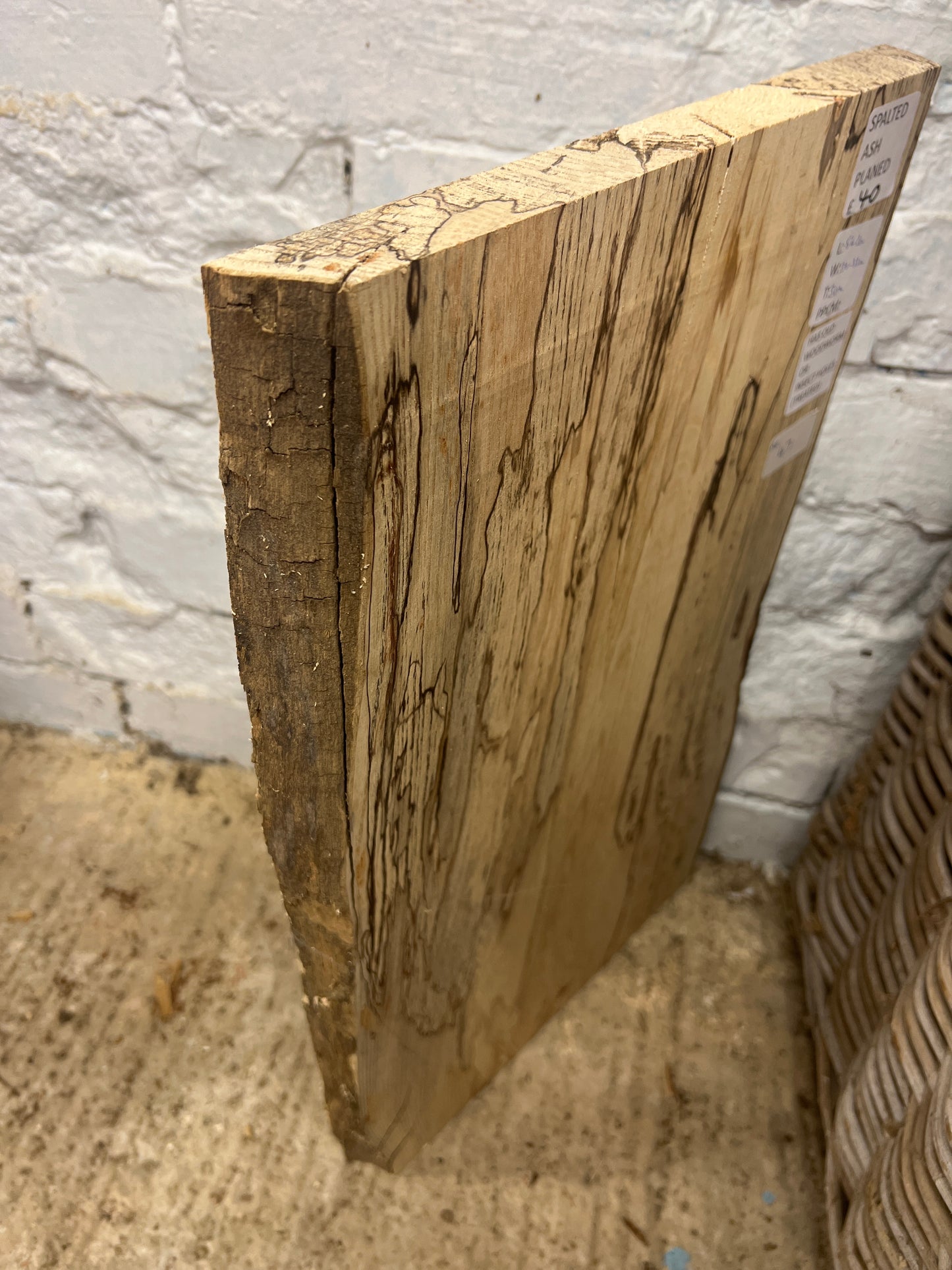 Spalted Ash No 47 - 542x300-330x30mm Planed