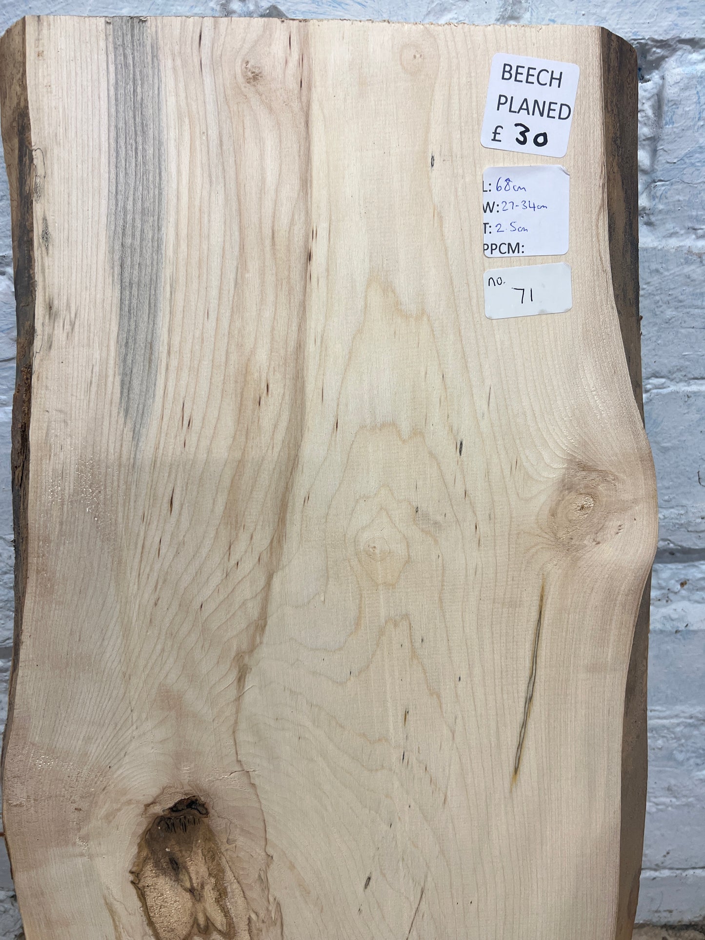 Beech No 71 - 680x270-340x25mm Planed