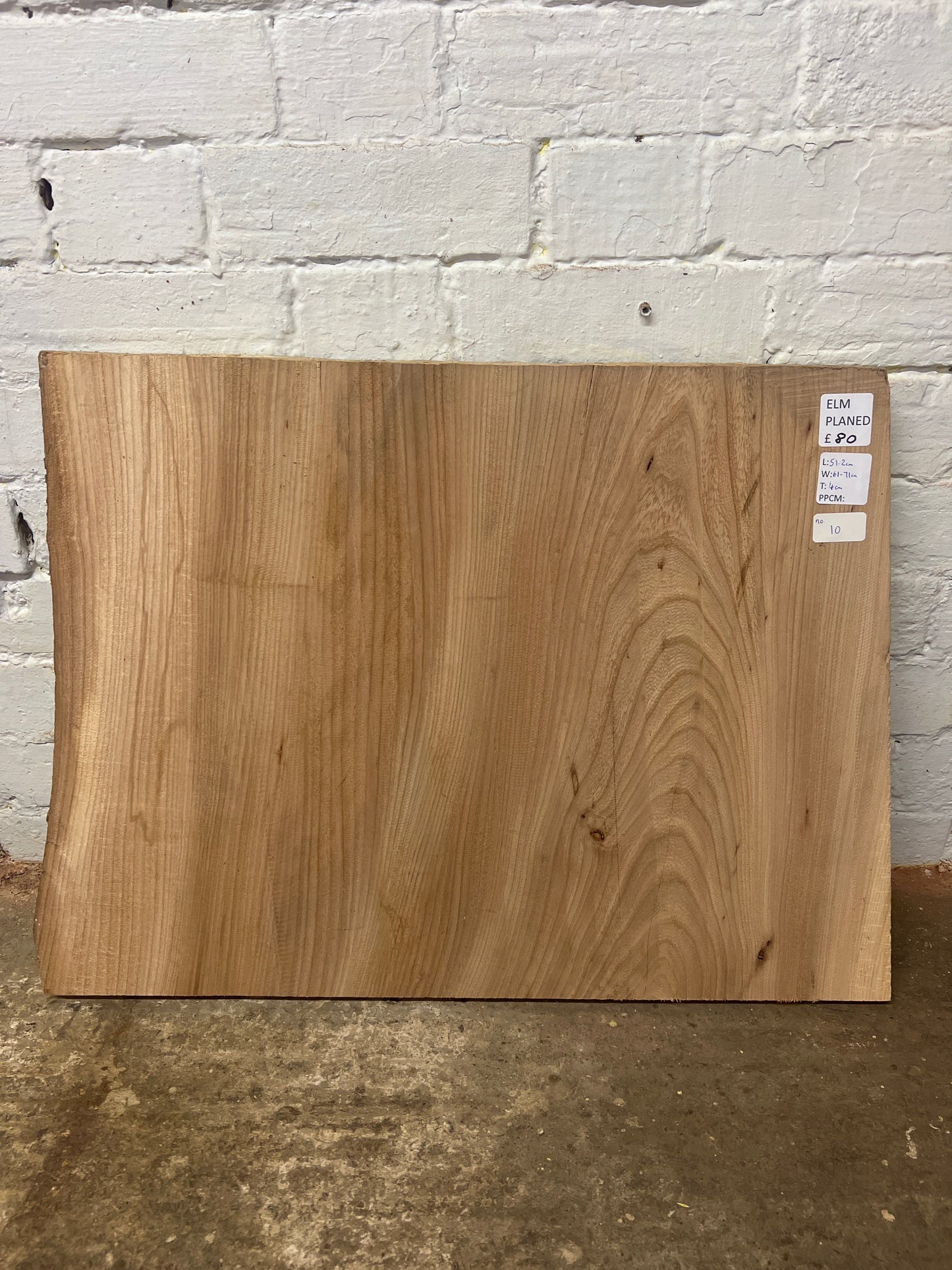 Elm No 10 - 512x610-710x40mm Planed