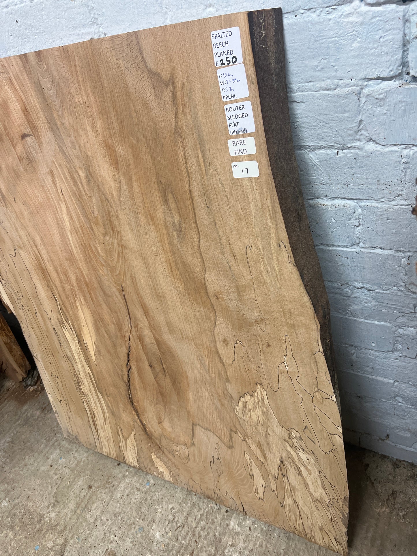 Spalted beech No 17 - 1010x760-890x37mm Planed