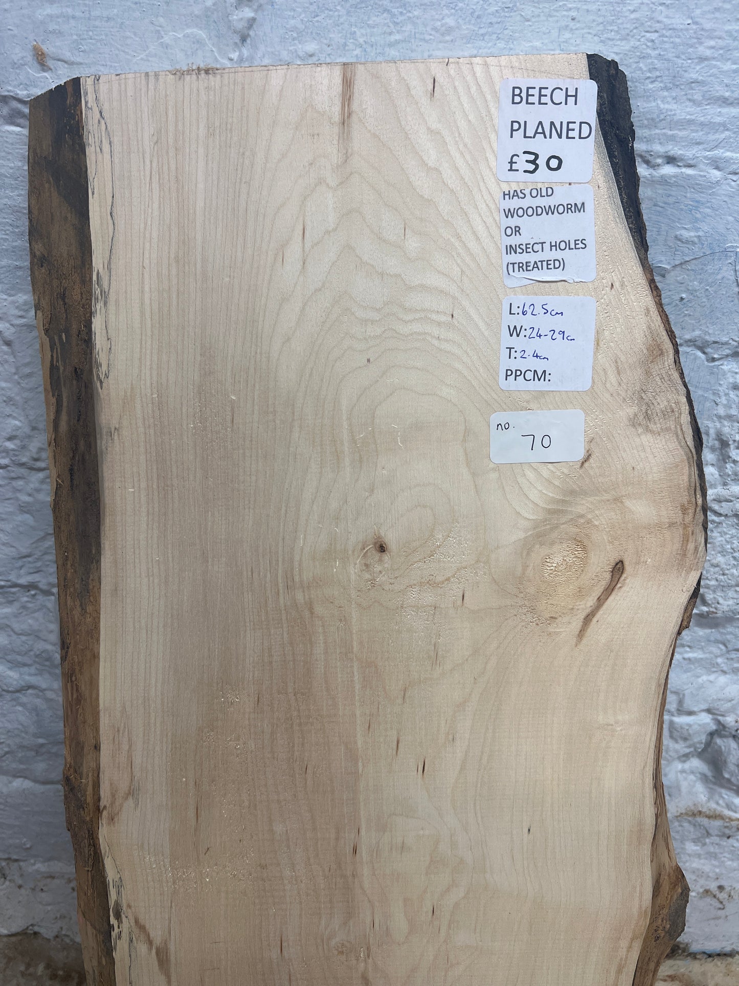 Beech No 70 - 625x240-290x24mm Planed