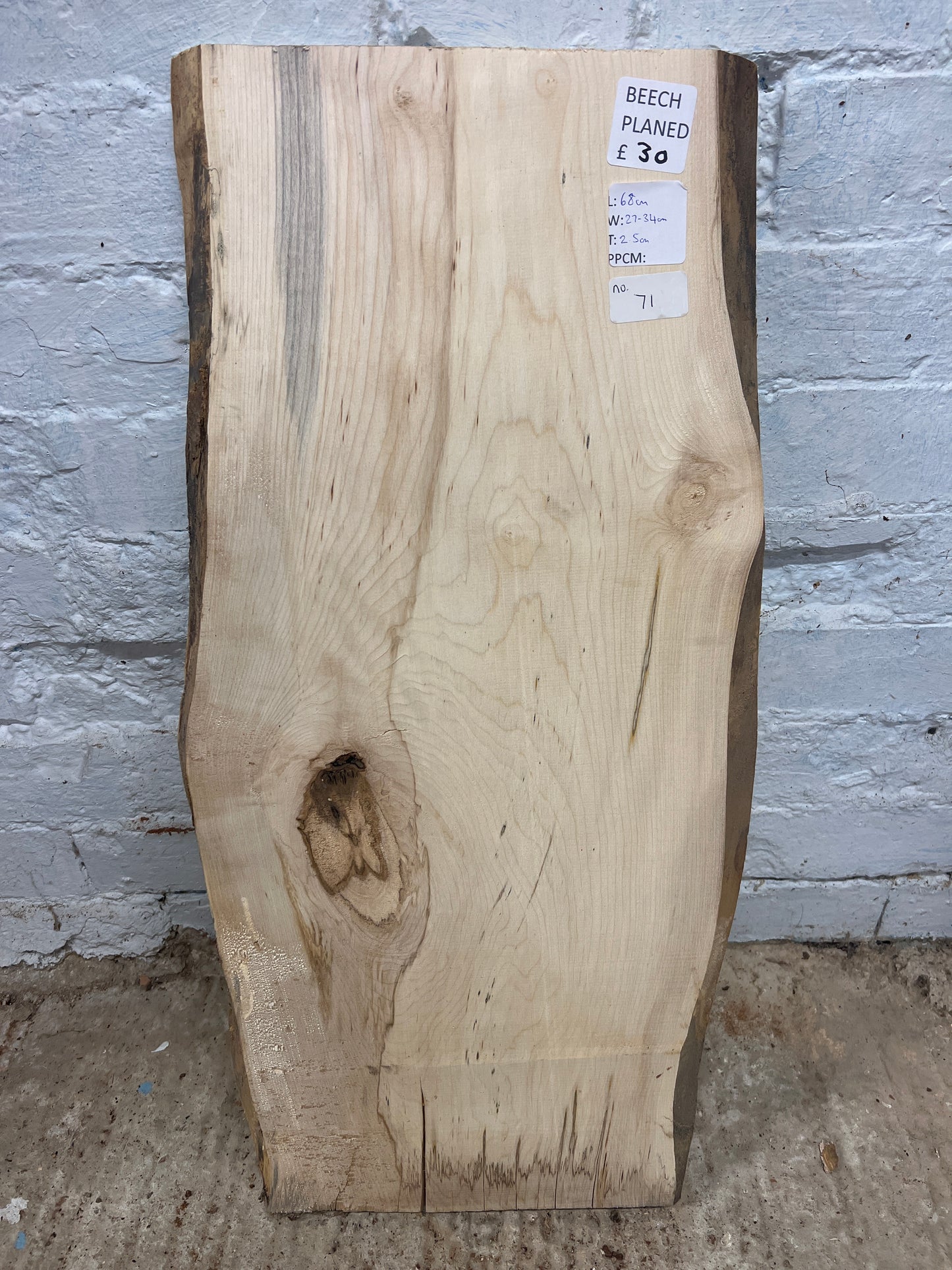 Beech No 71 - 680x270-340x25mm Planed