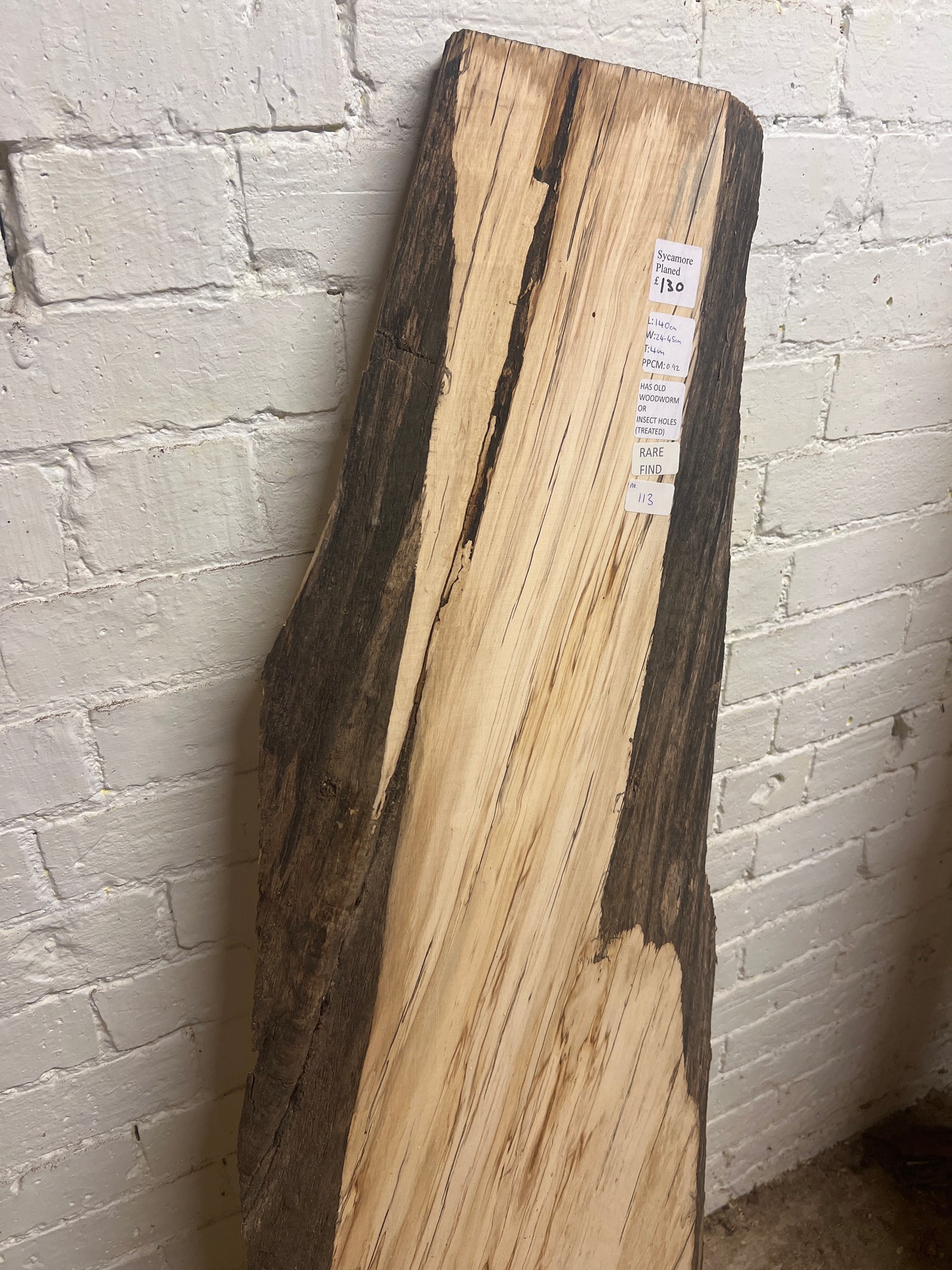 Sycamore No 113 - 1400x240-450x40mm Planed