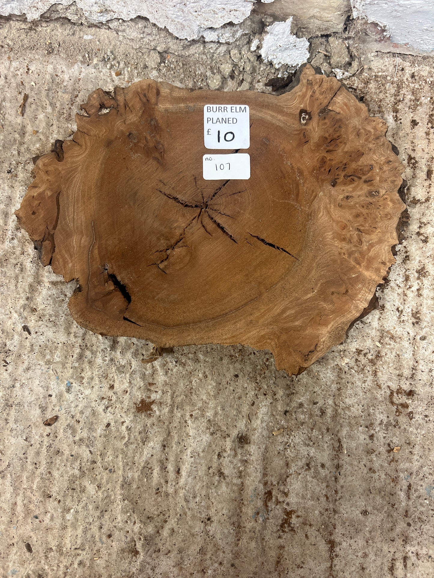 Burr Elm No 107 - 310x200x30mm Sawn