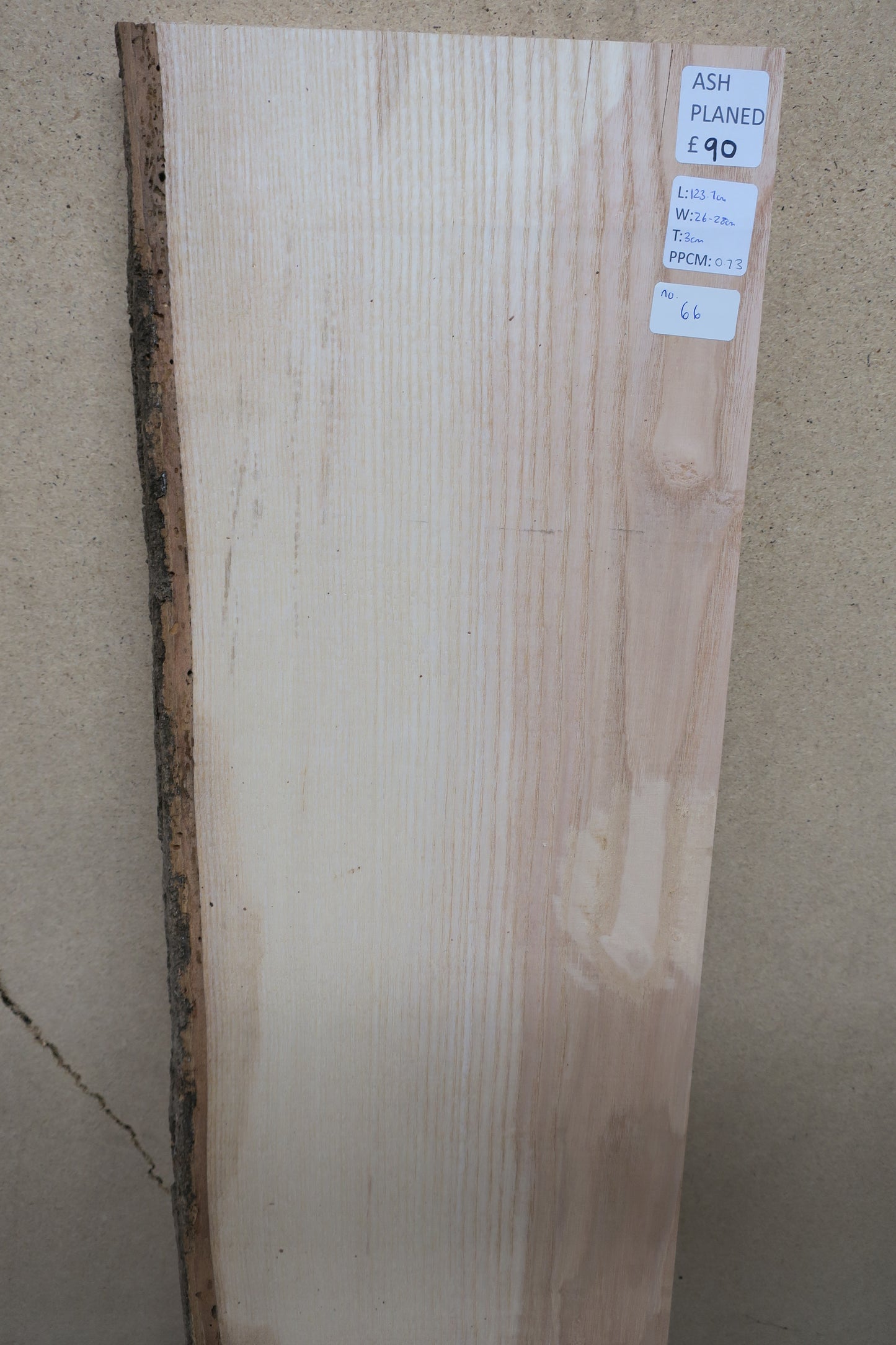 Ash No 66- 1237x260-280x30mm Planed