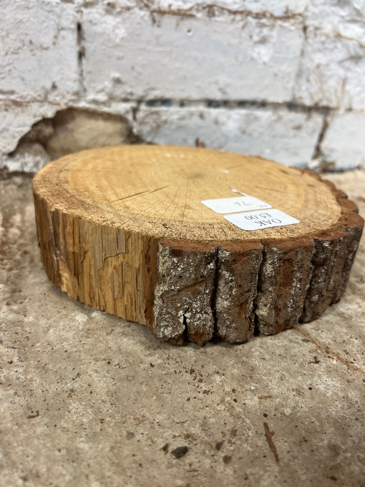 Oak Round No 76 - 210x210x50mm Sawn