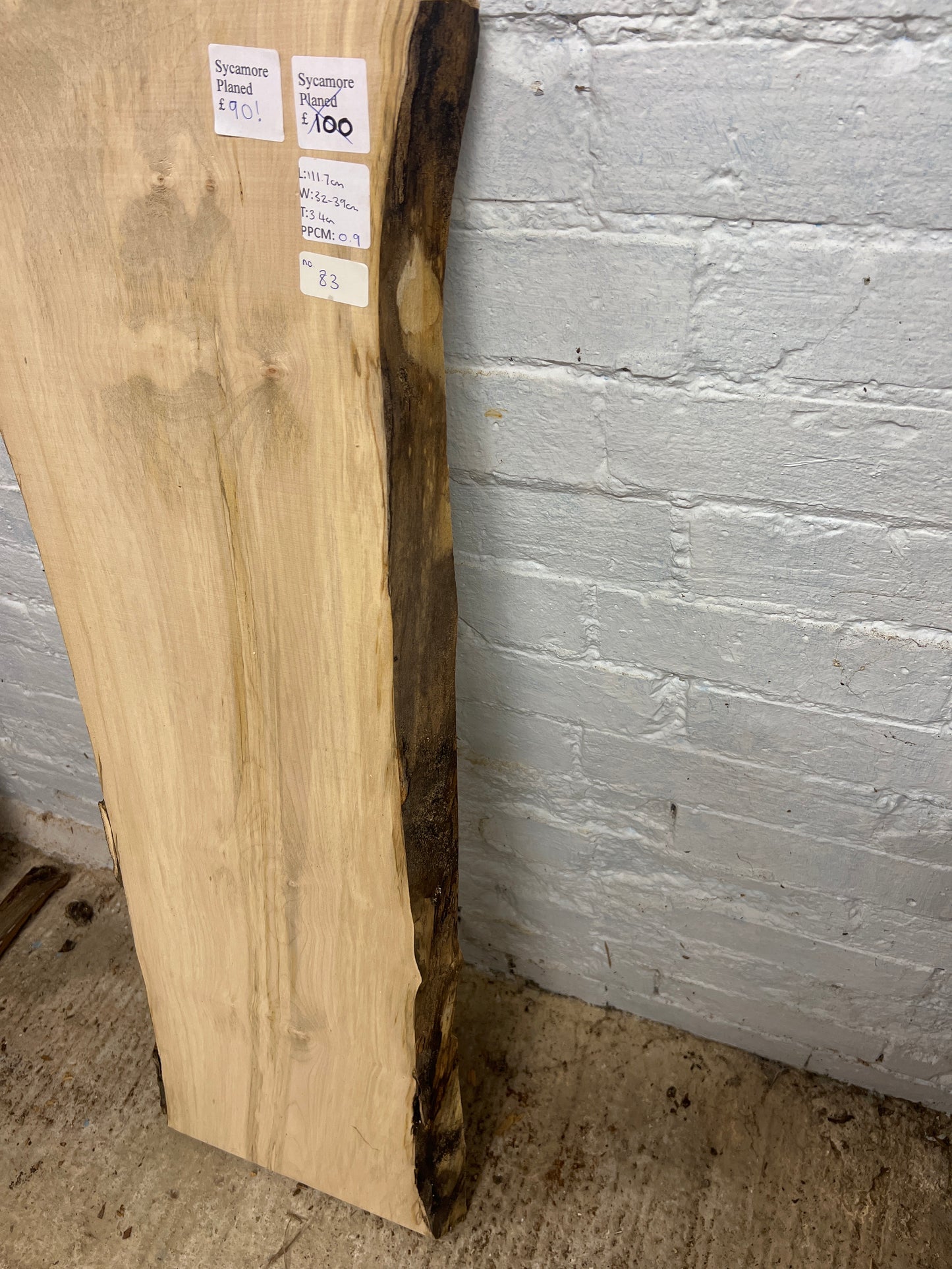 Sycamore No 83 - 1117x320-390x34mm Planed