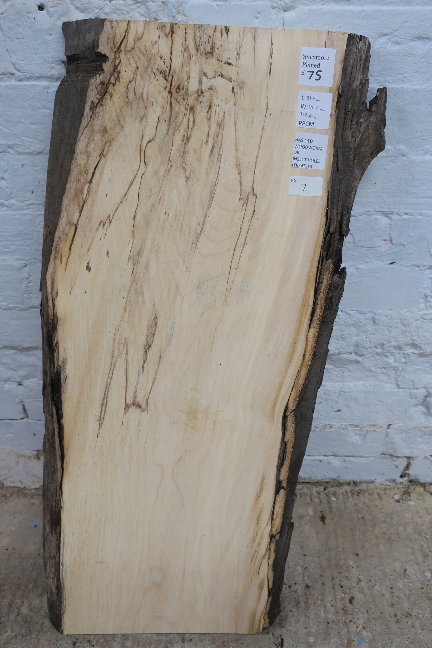 Sycamore No 7 - 816x330-370x38mm Planed