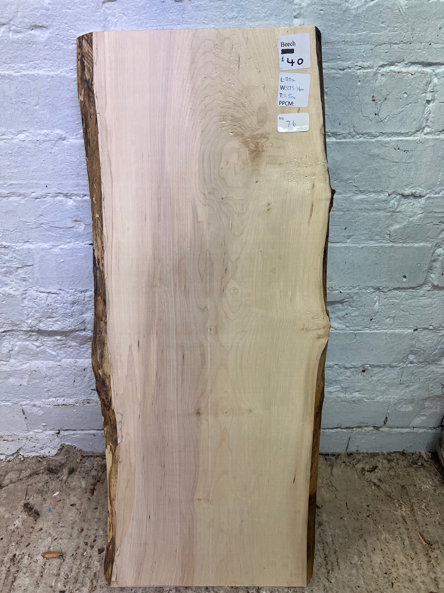 Beech No 76 - 800x295-340x25mm Planed