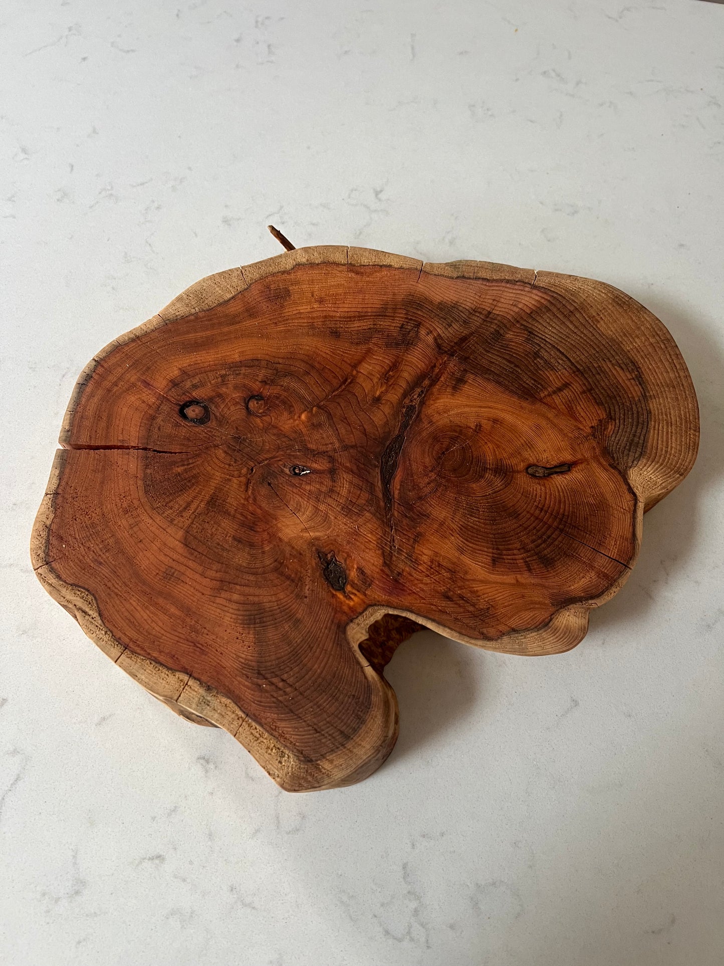 Large Solid English Yew Hand Made Kitchen table centrepiece Board Natural live edges