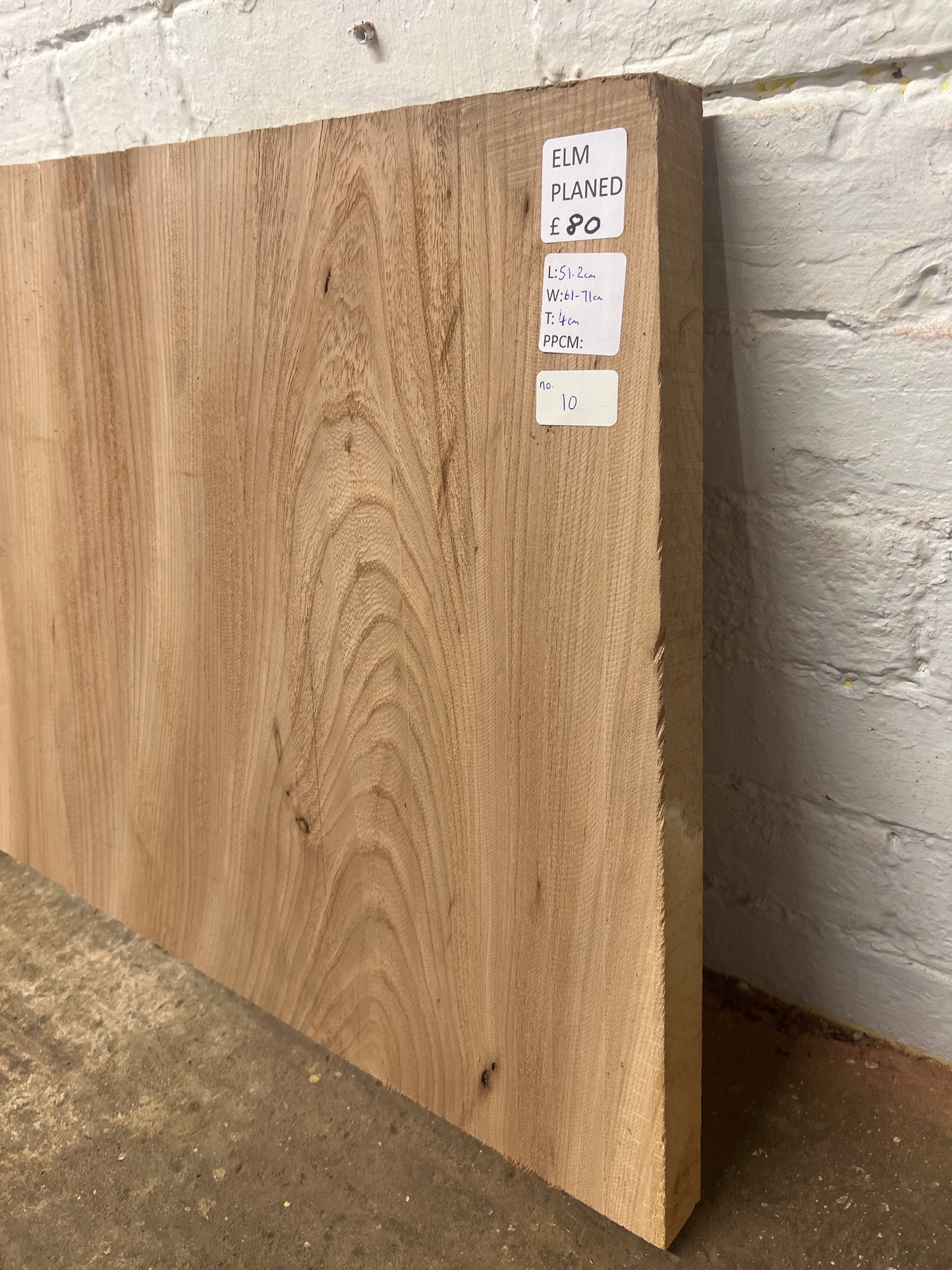 Elm No 10 - 512x610-710x40mm Planed
