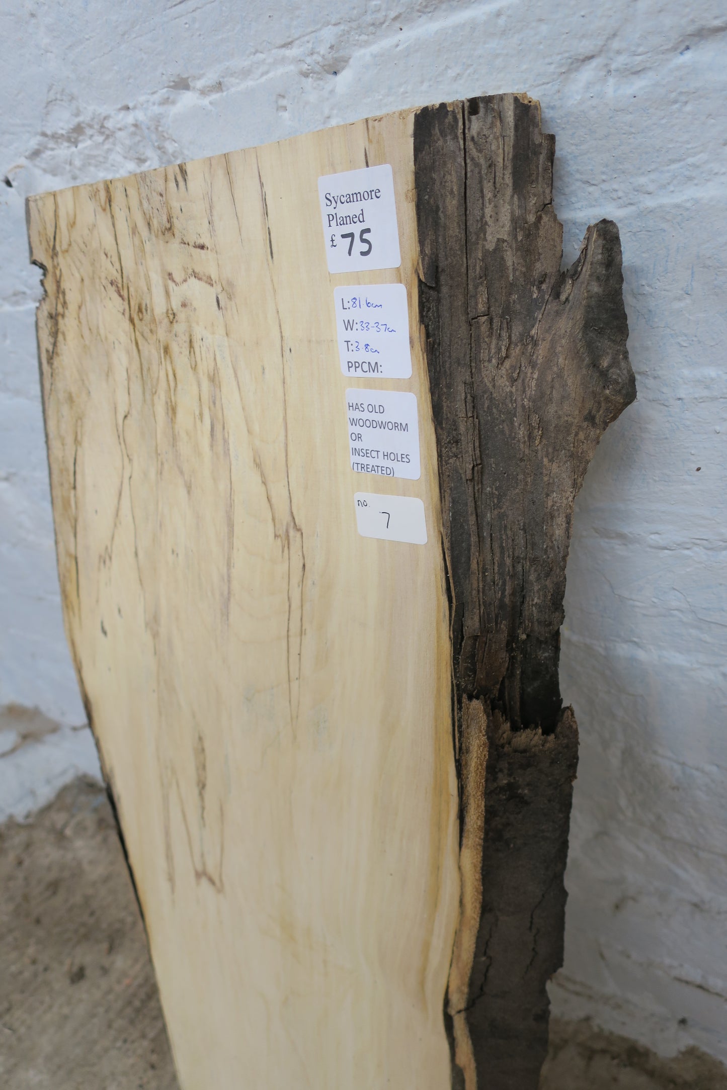 Sycamore No 7 - 816x330-370x38mm Planed