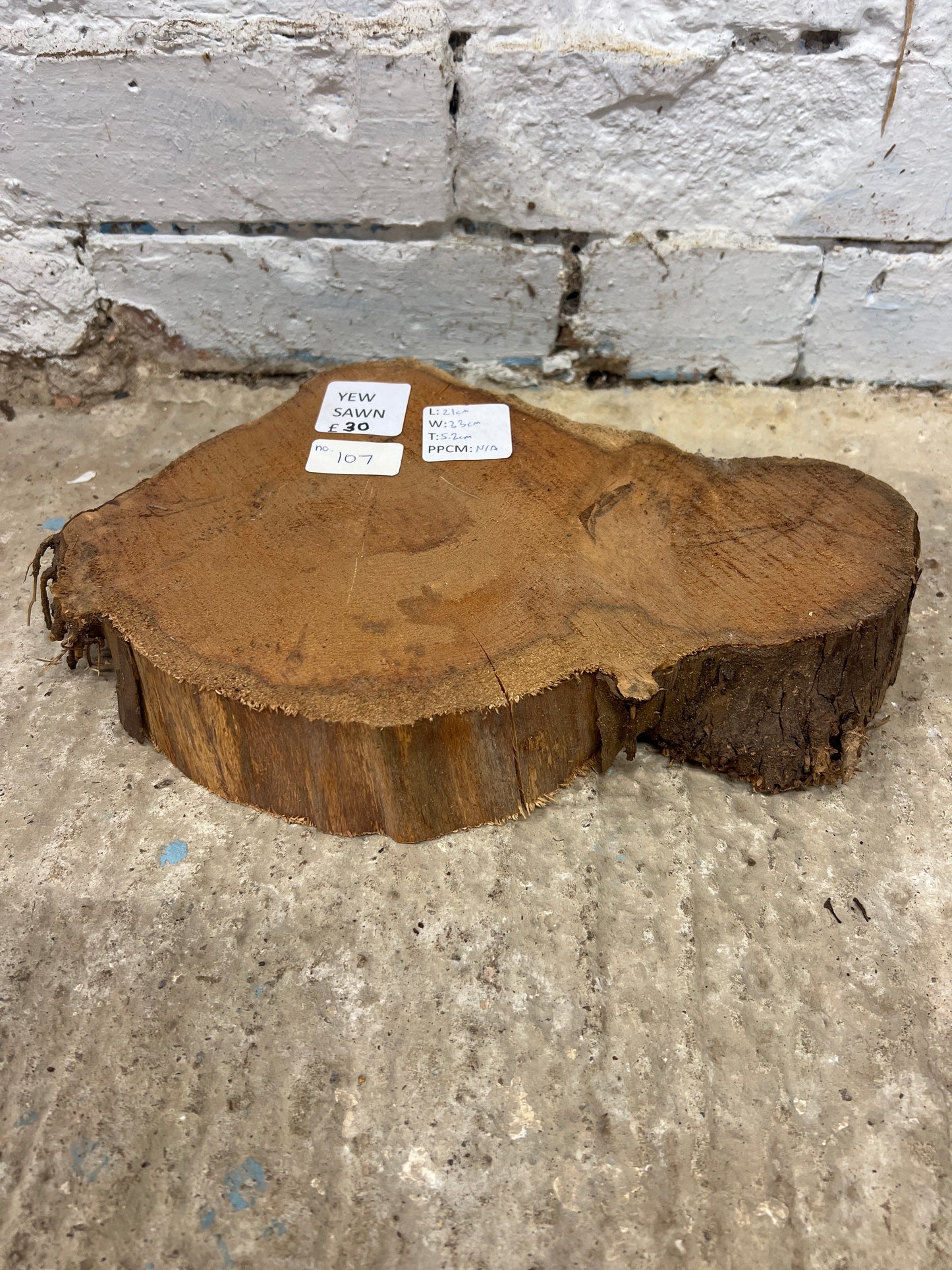 Yew No 107 - 210x330x52mm Sawn