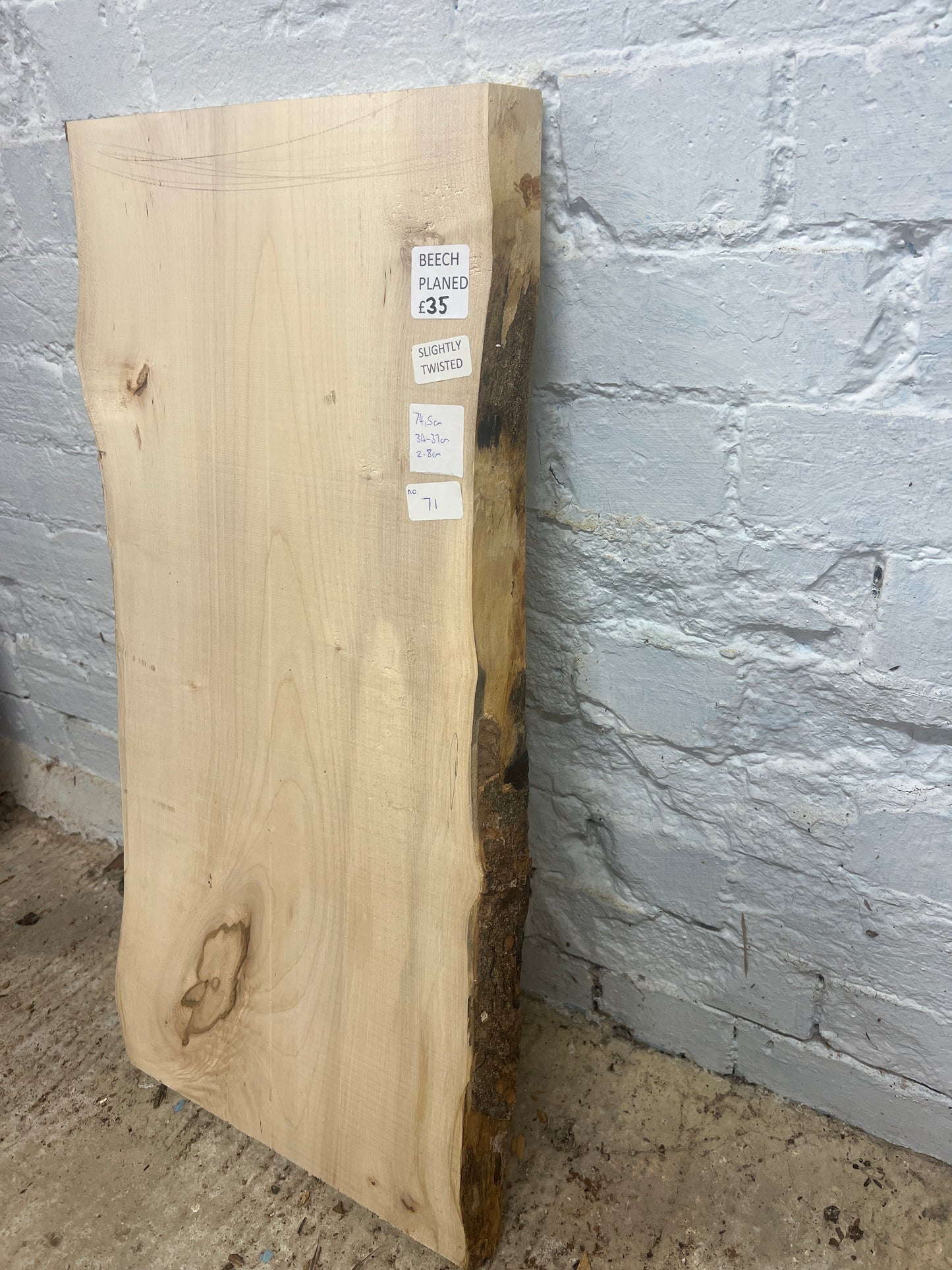 Beech No 71 - 745x340-370x28mm Planed