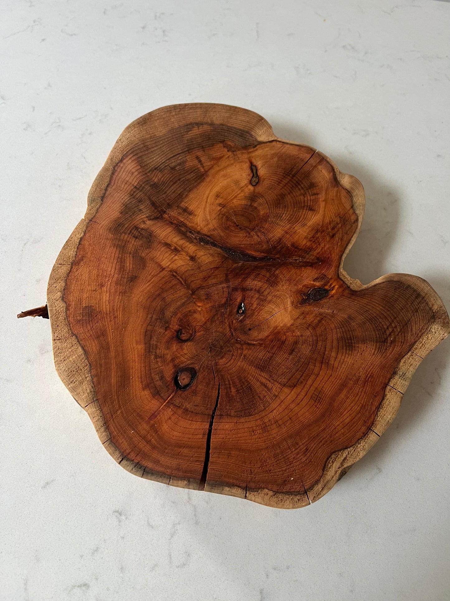 Large Solid English Yew Hand Made Kitchen table centrepiece Board Natural live edges