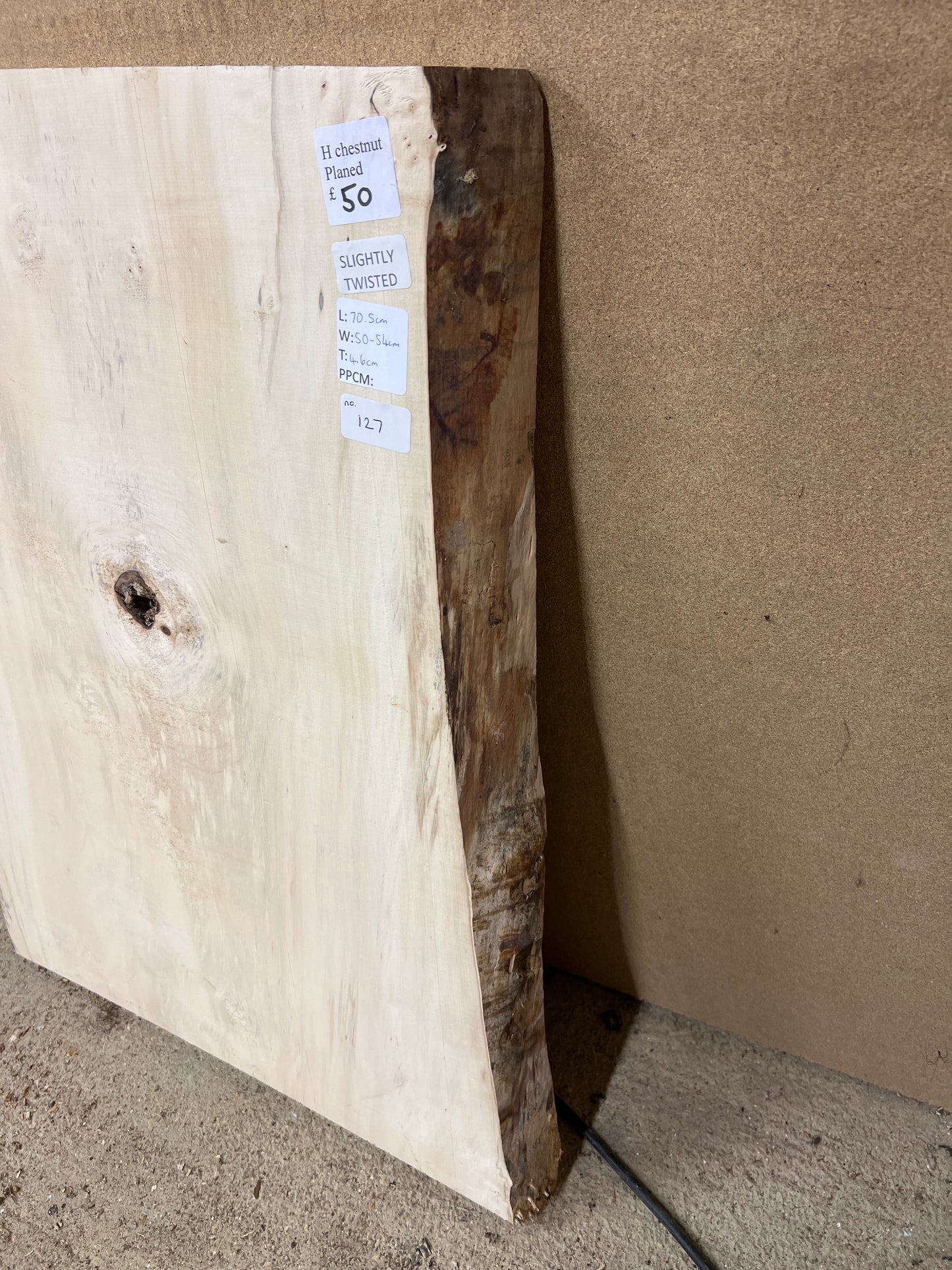 Horse Chestnut No 127 - 705x500-540x46mm Planed