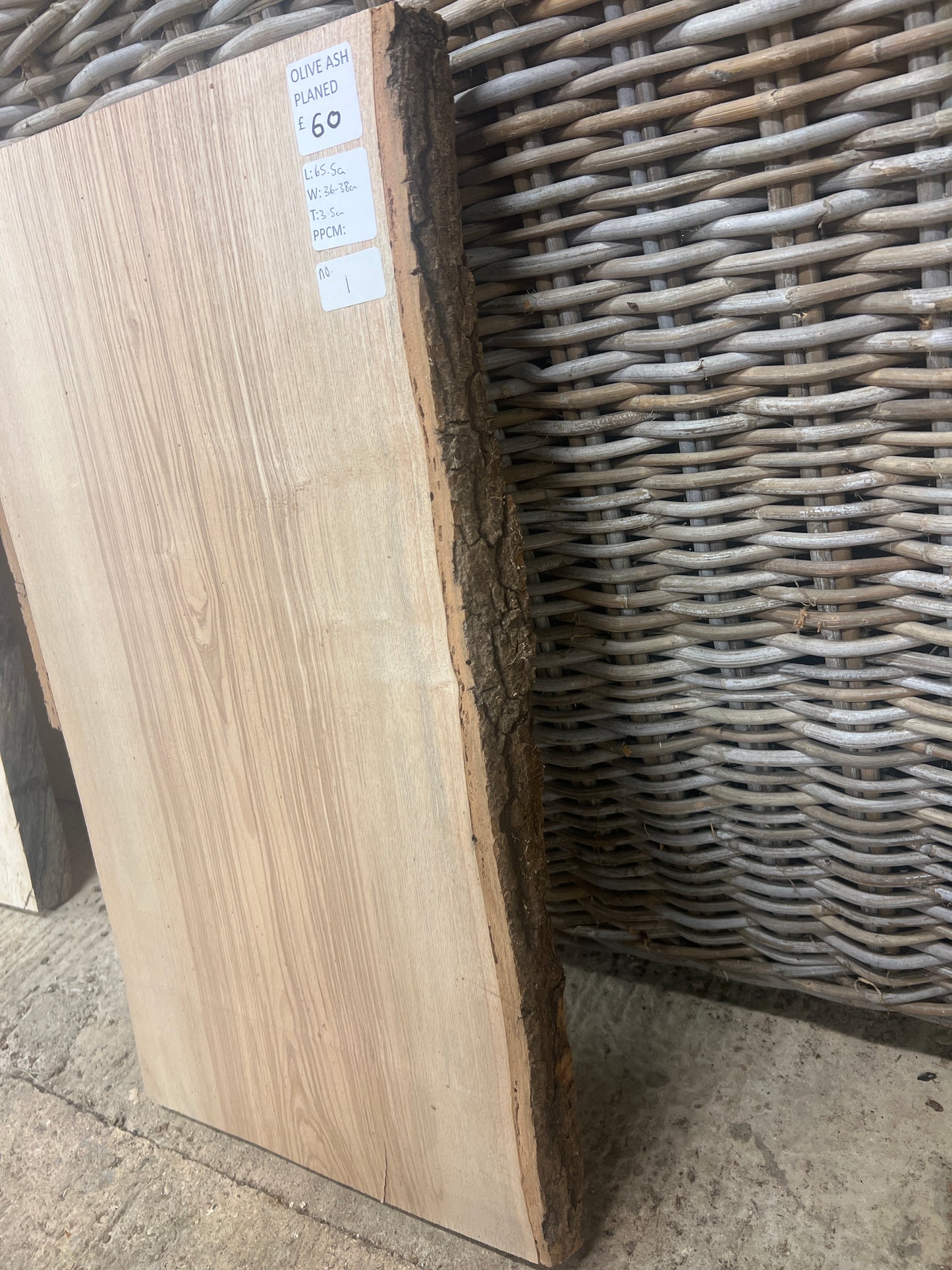 Olive Ash No 1 - 655x360-380x35mm Planed