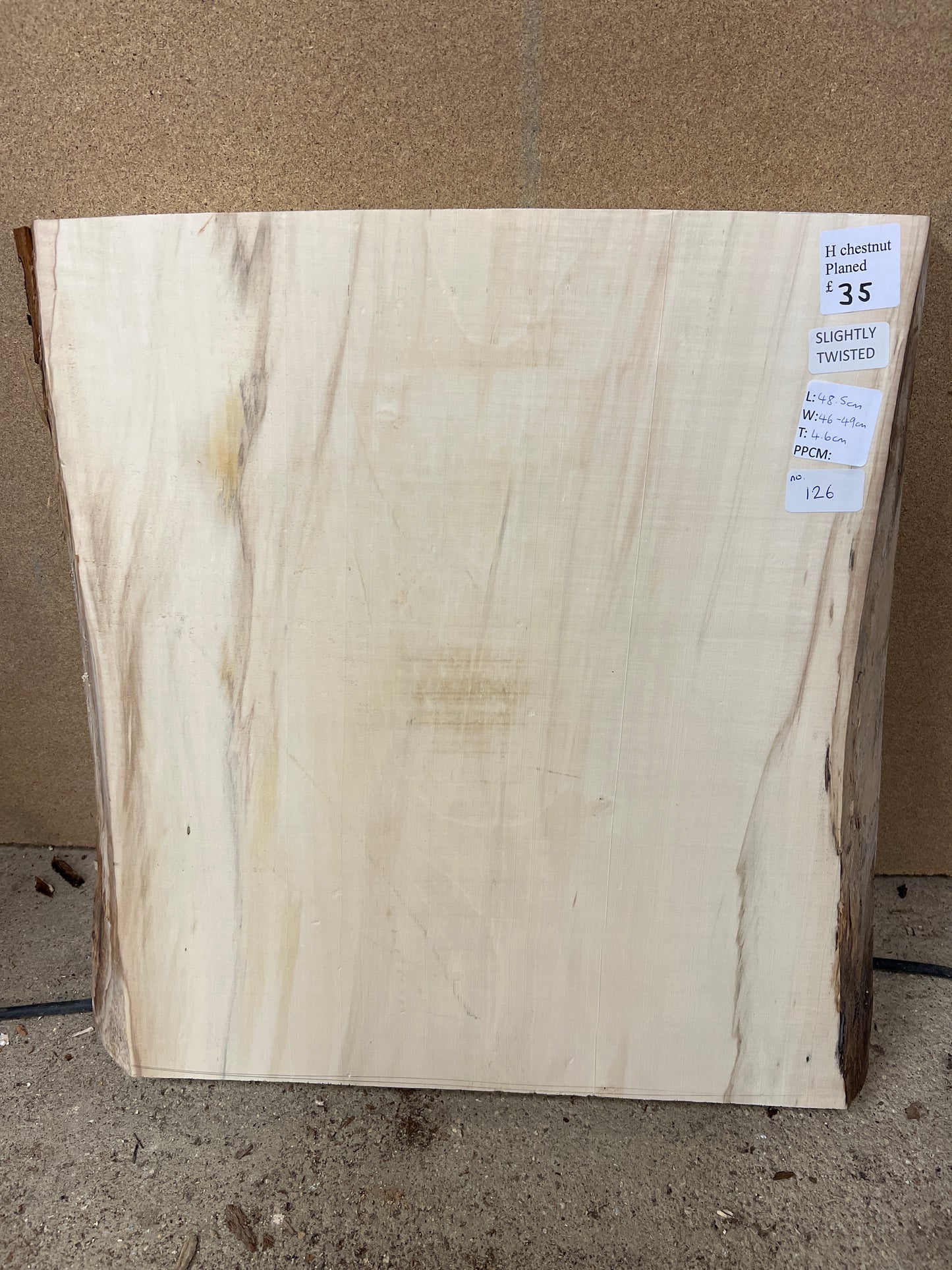 Horse Chestnut No 126 - 485x460-490x46mm Planed