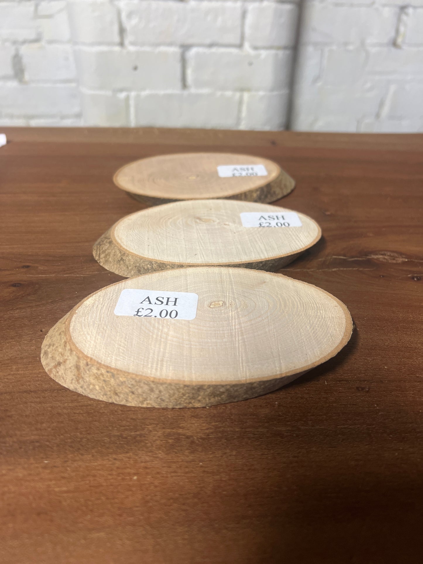 Ash rounds £2 - 140x85x15mm Sawn