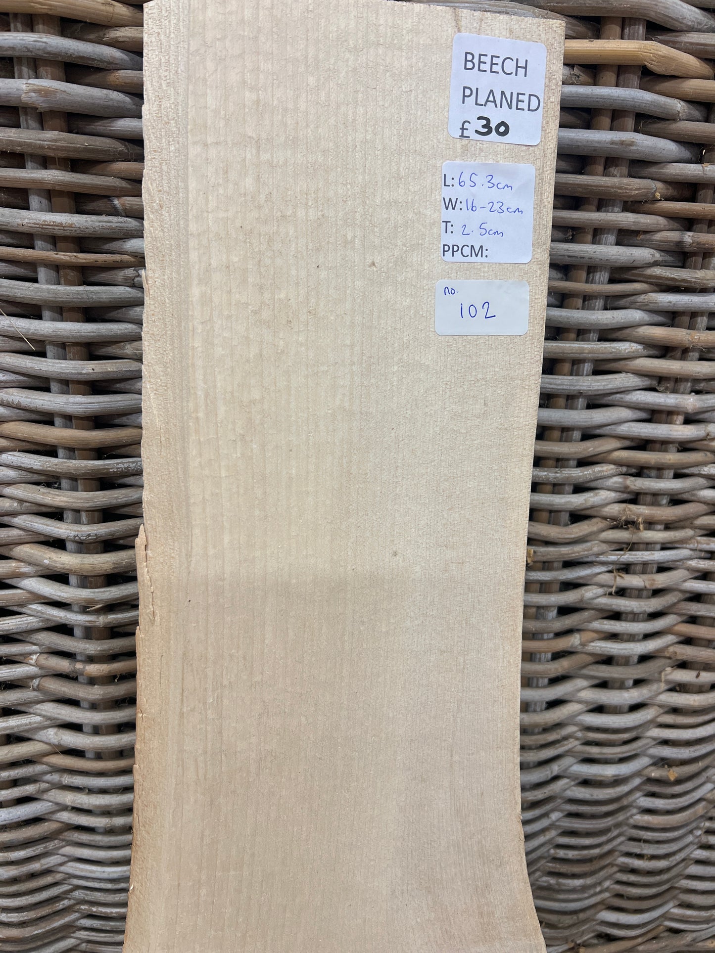 Beech No 96 - 653x160-230x25mm Planed