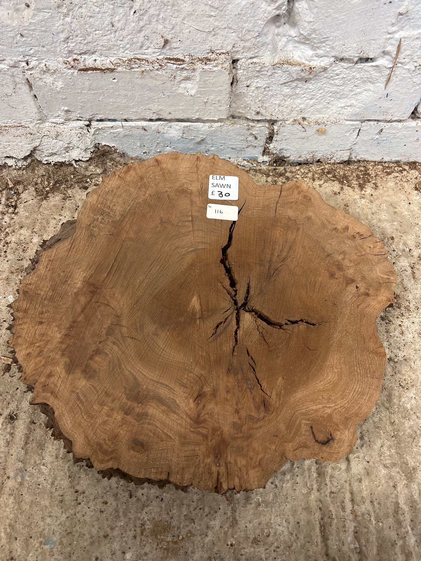 Burr Elm No 116 - 400x430x40mm Sawn