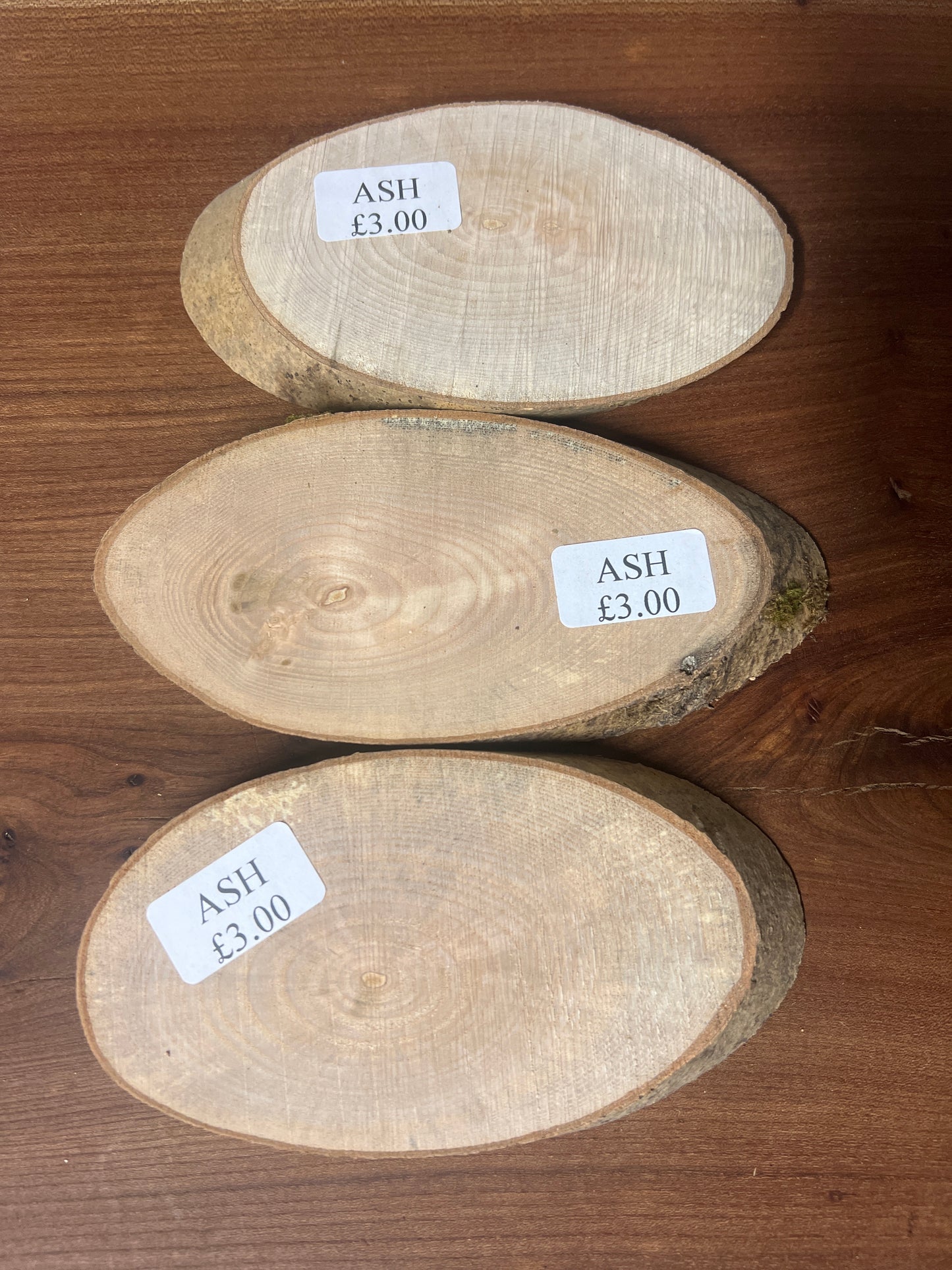 Ash rounds £3 - 170x90x15mm Sawn