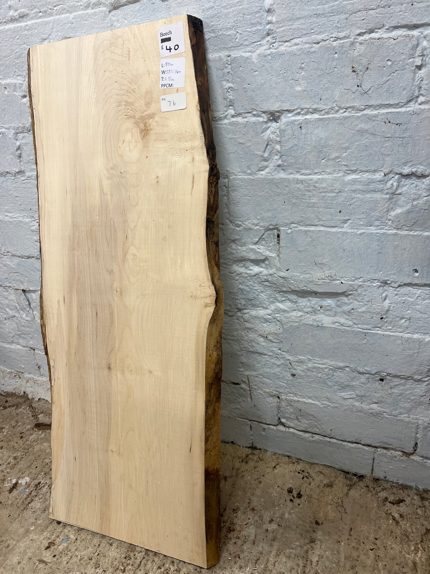 Beech No 76 - 800x295-340x25mm Planed