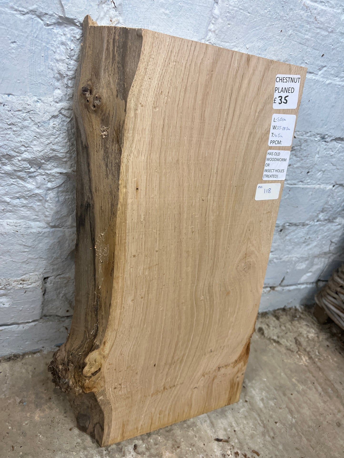 Chestnut No 118 - 500x250-285x45mm Planed