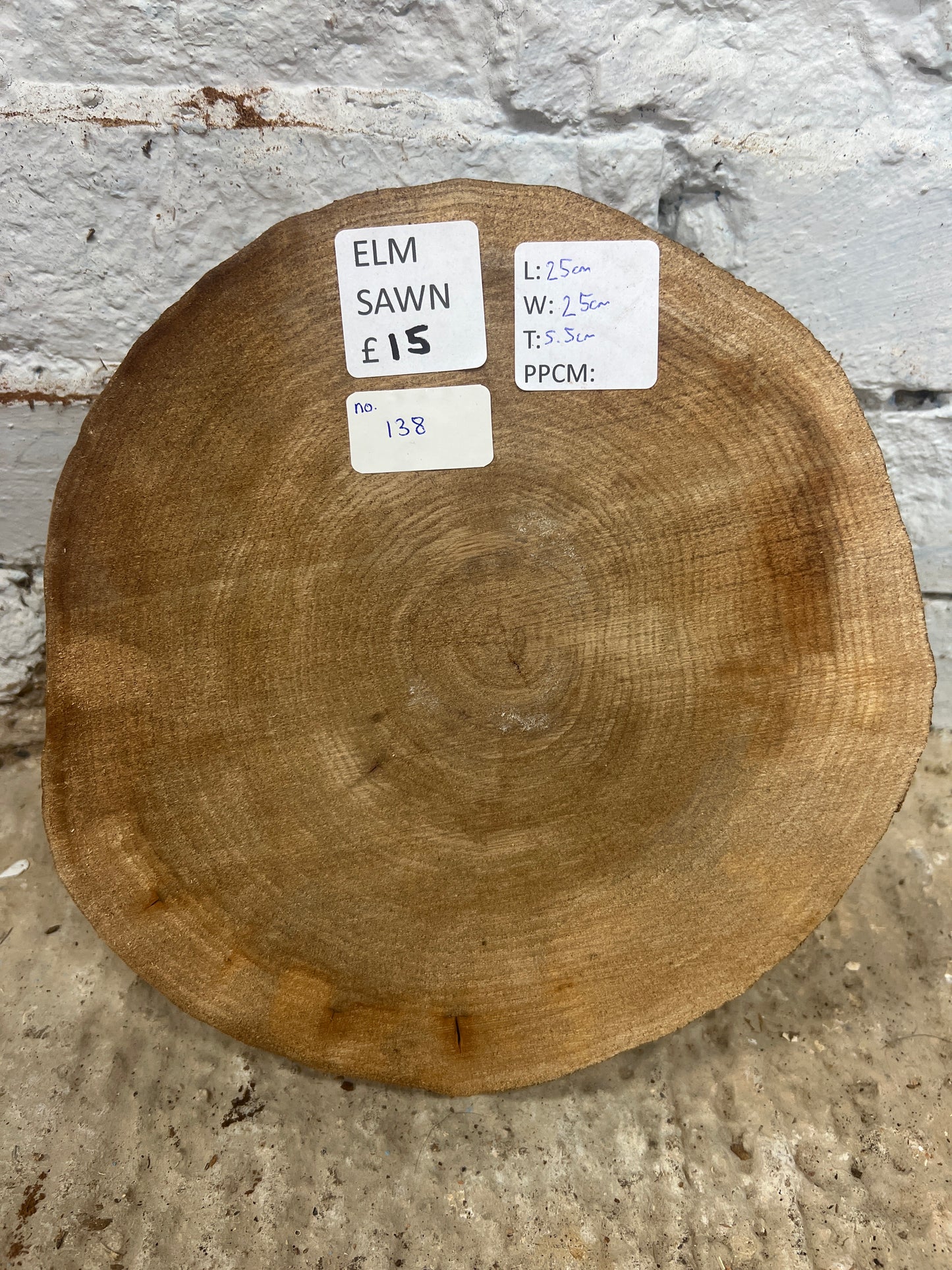 Elm No 138 -250x250x55mm Sawn