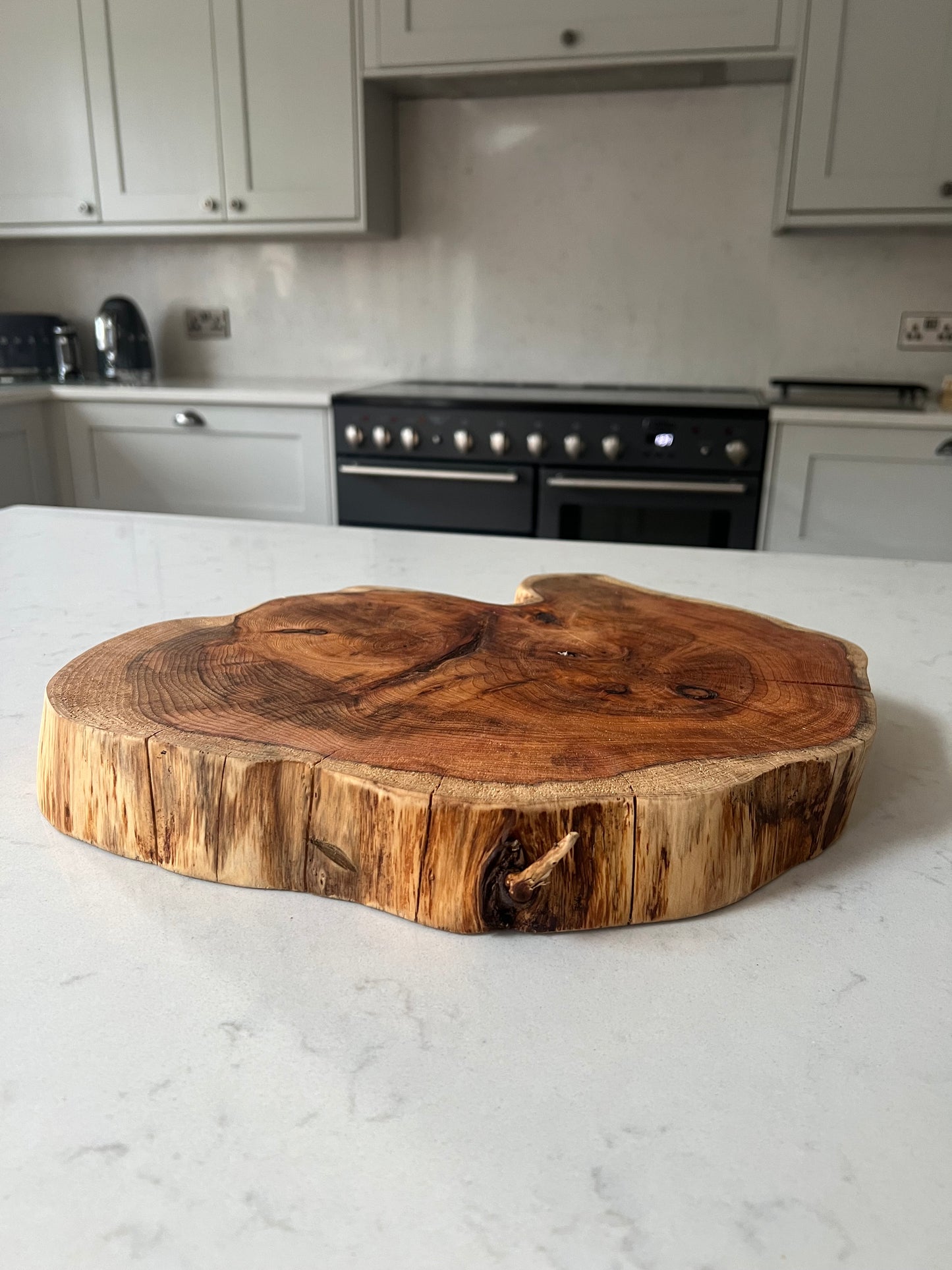 Large Solid English Yew Hand Made Kitchen table centrepiece Board Natural live edges