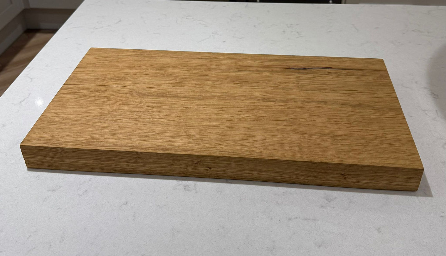 English Oak Hand Made Kitchen Chopping Serving Board with Straight Edges