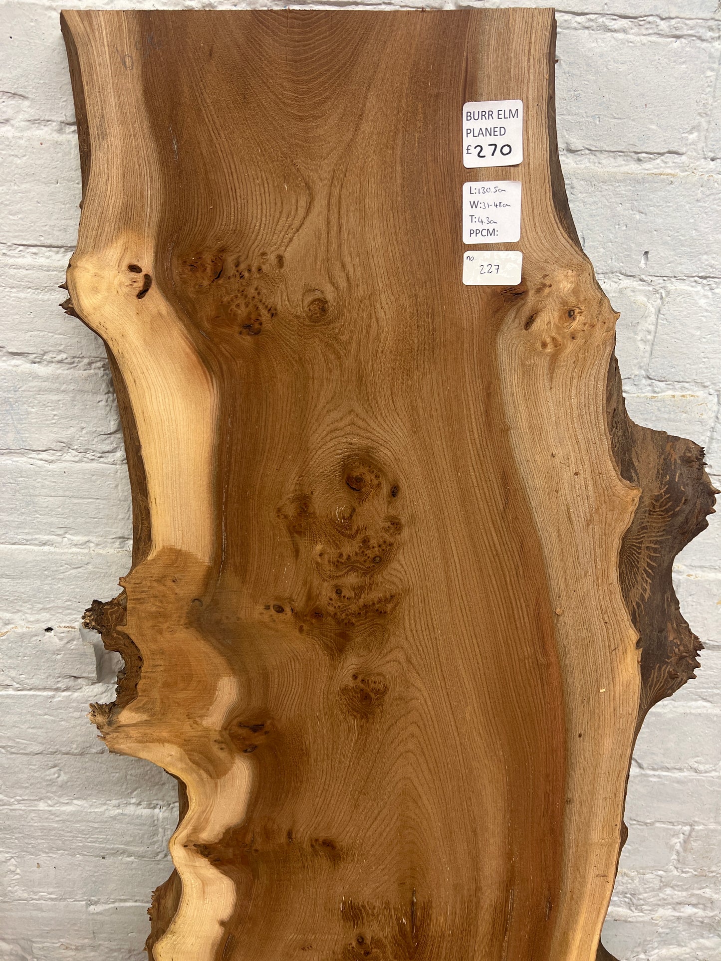 Burr Elm No 227 - 1305x310-480x43mm Planed