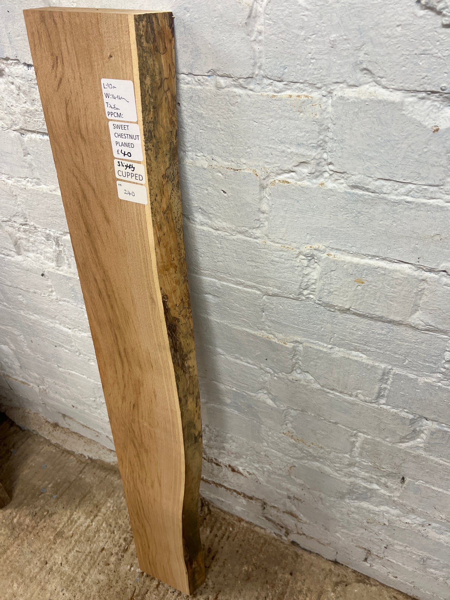 Sweet Chestnut No 240 - 1130x140-160x45mm Planed