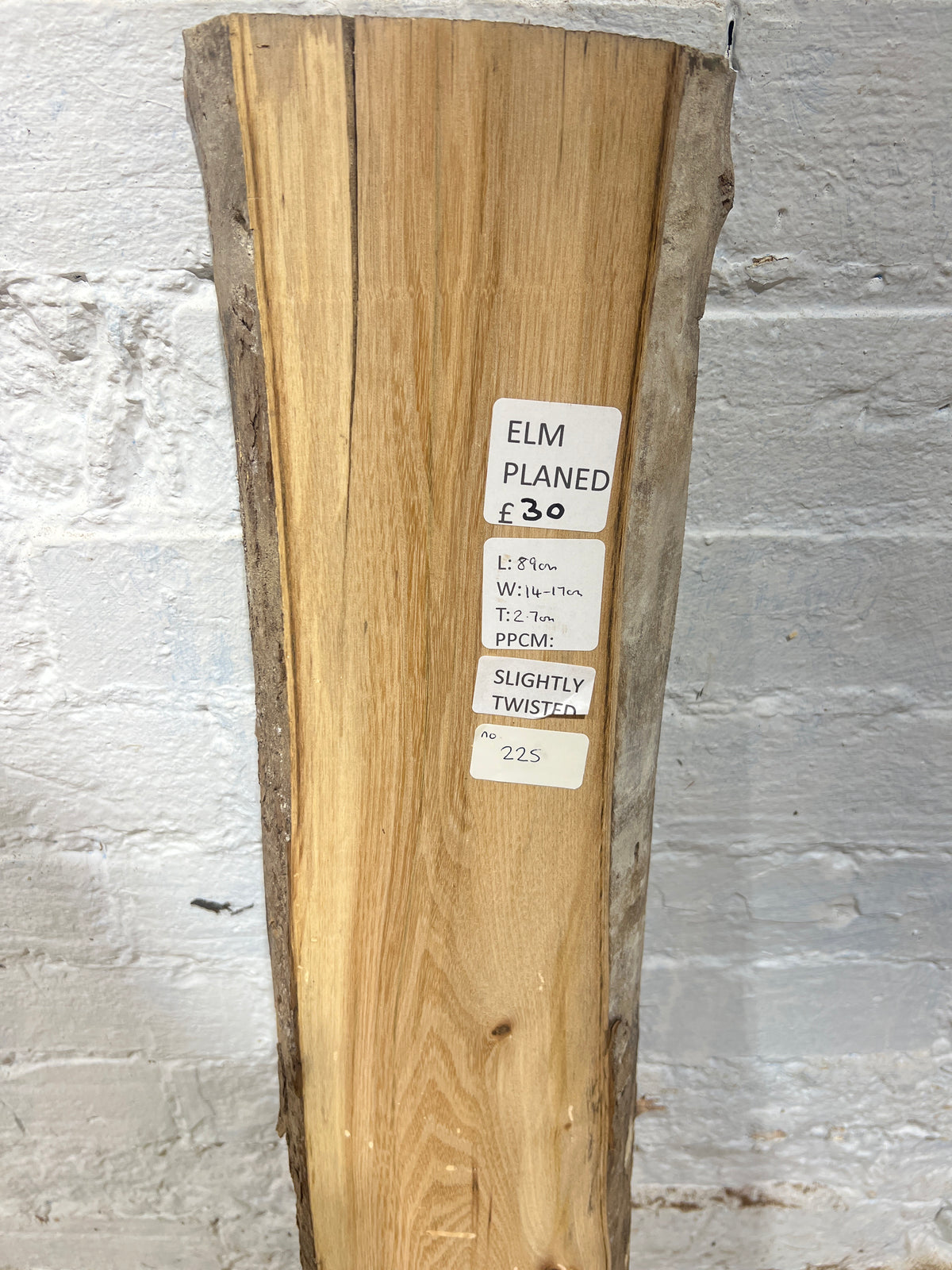 Elm No 225 - 890x140-170x27mm Planed