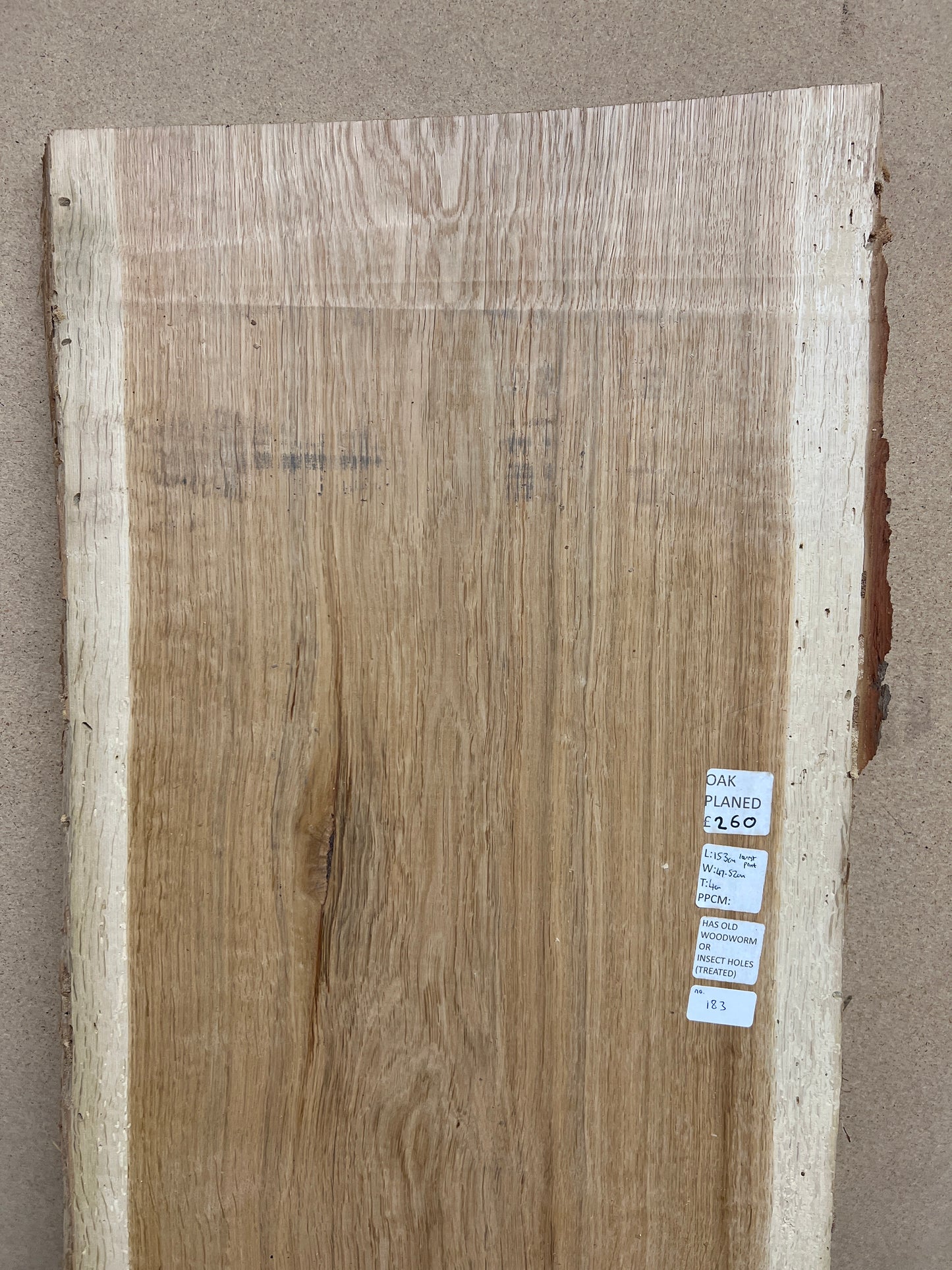 Oak No 183 - 1530x470-520x40mm Planed