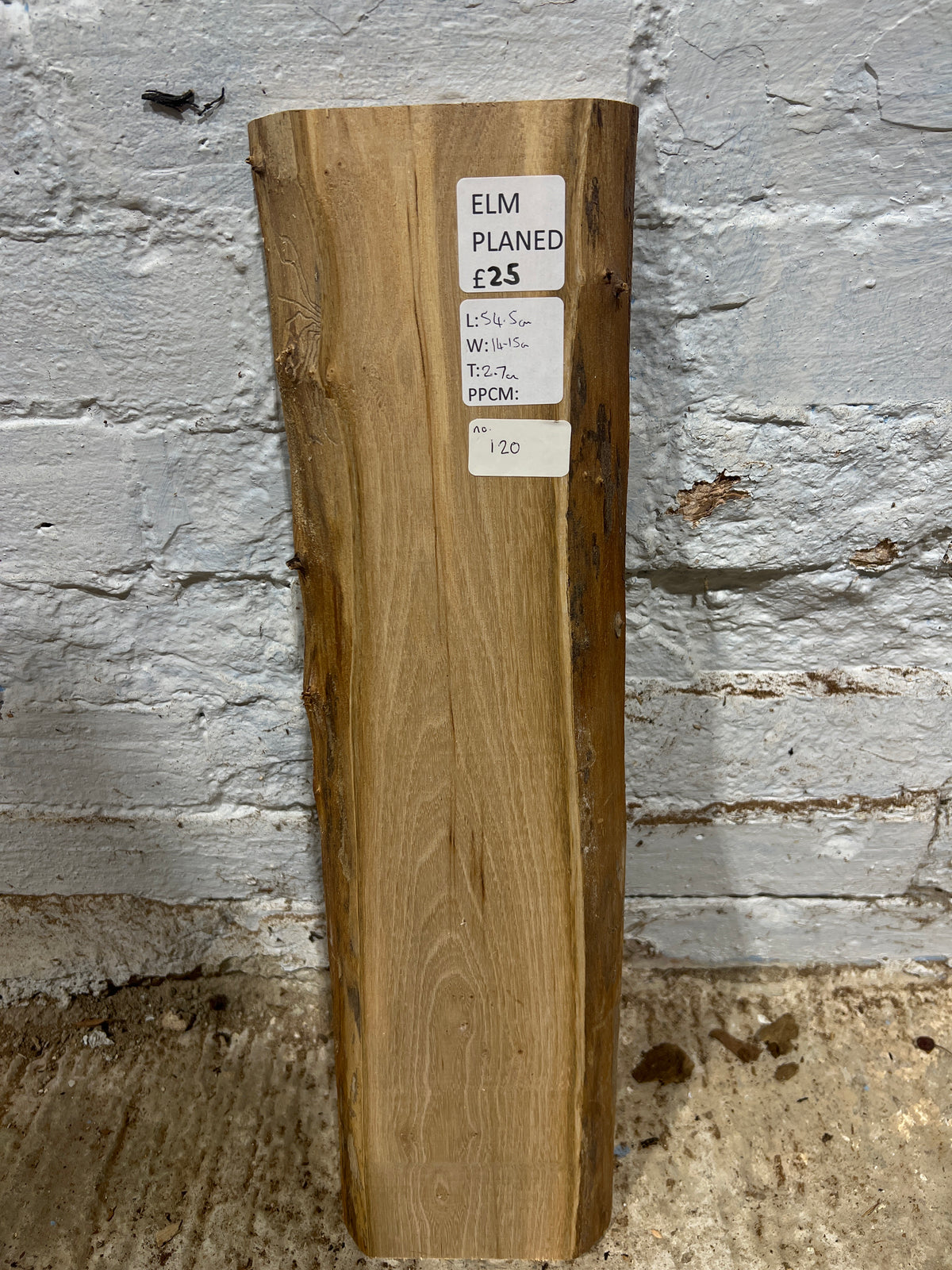 Elm No 120 - 545x140-150x27mm Planed