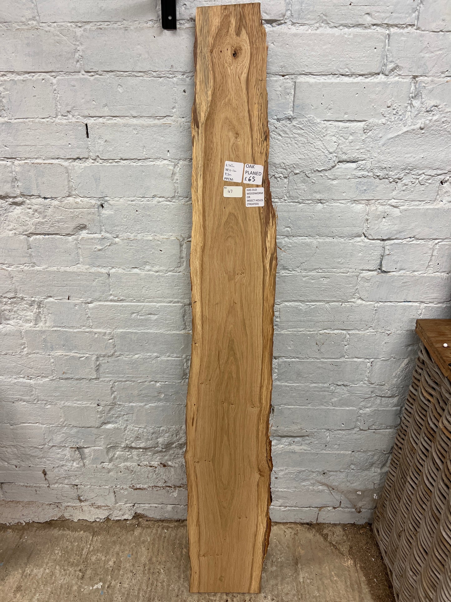 Oak Planed No 47 - 1420x120-210x30mm Planed