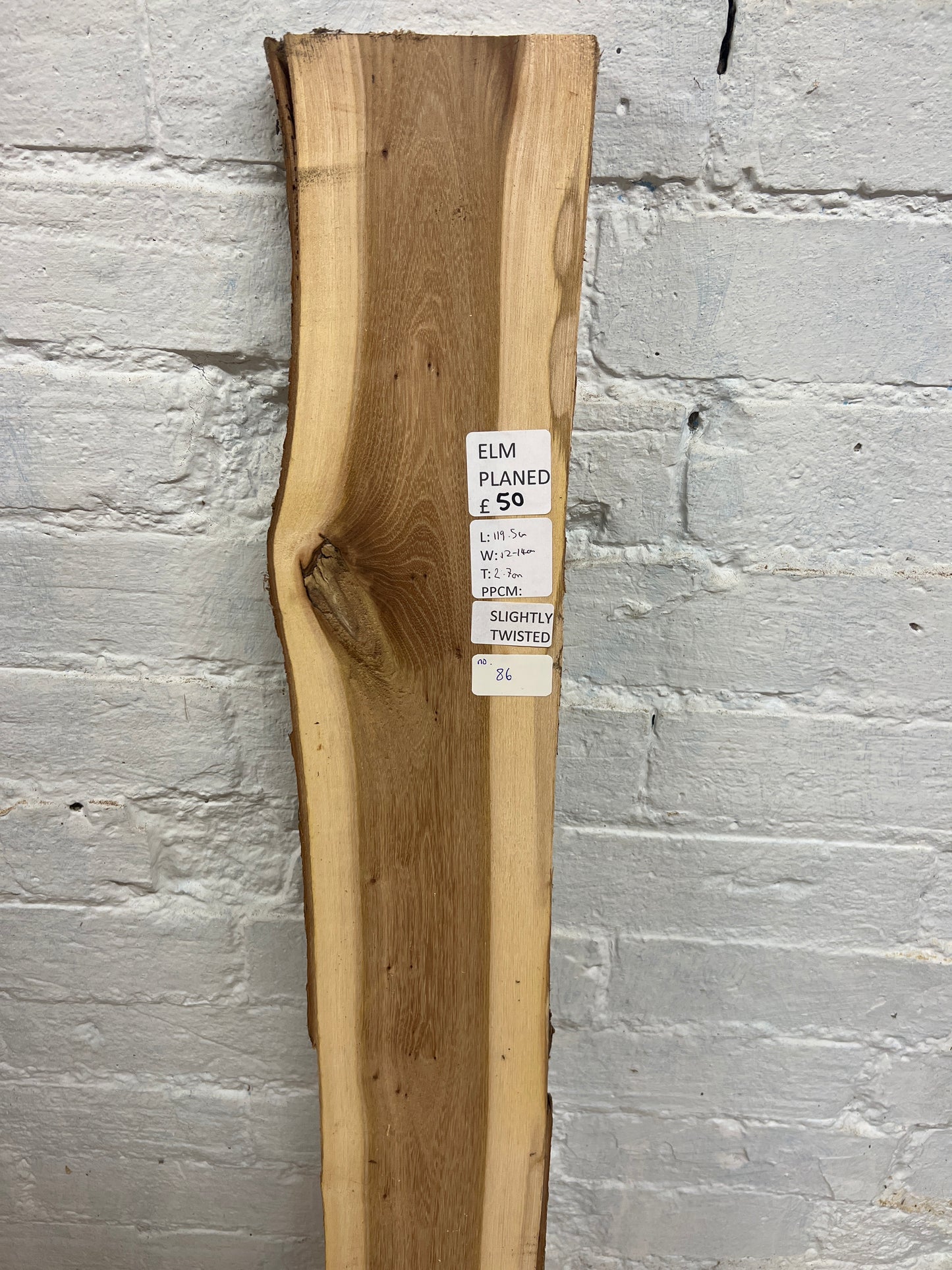 Elm No 86 - 1195x120-140x27mm Planed