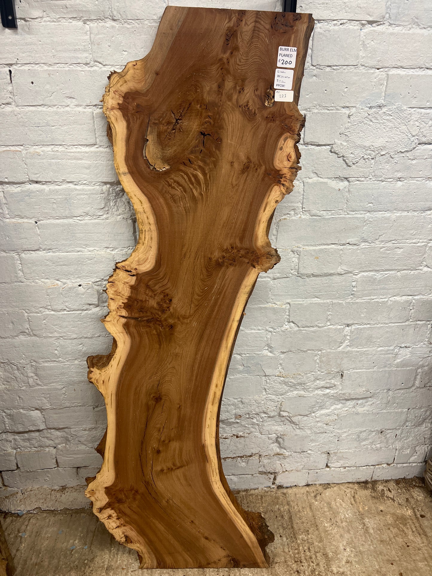 Burr Elm No 223 - 1410x290-400x35mm Planed