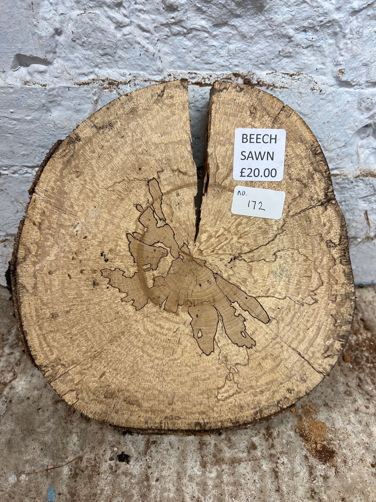 Spalted Beech No 172 - 270x280x55mm Sawn