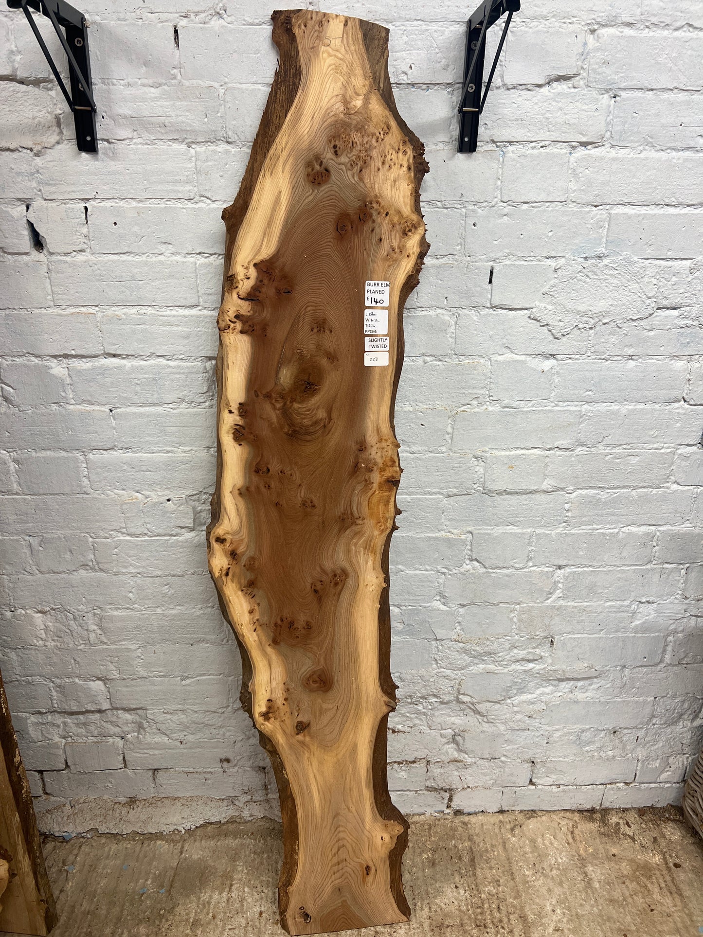 Burr Elm No 228 - 1560x160-310x25mm Planed