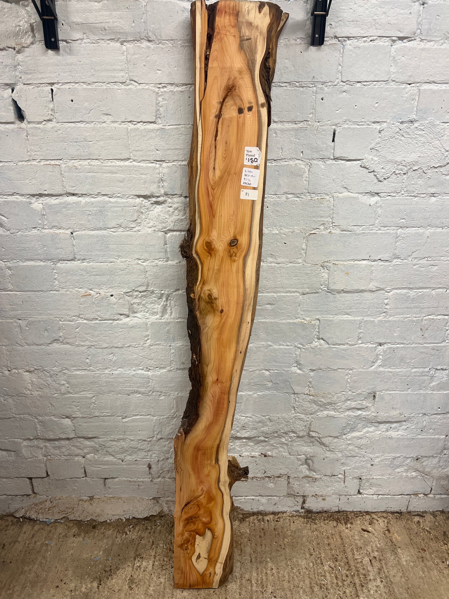 Yew No 81 - 1460x100-180x55mm Planed