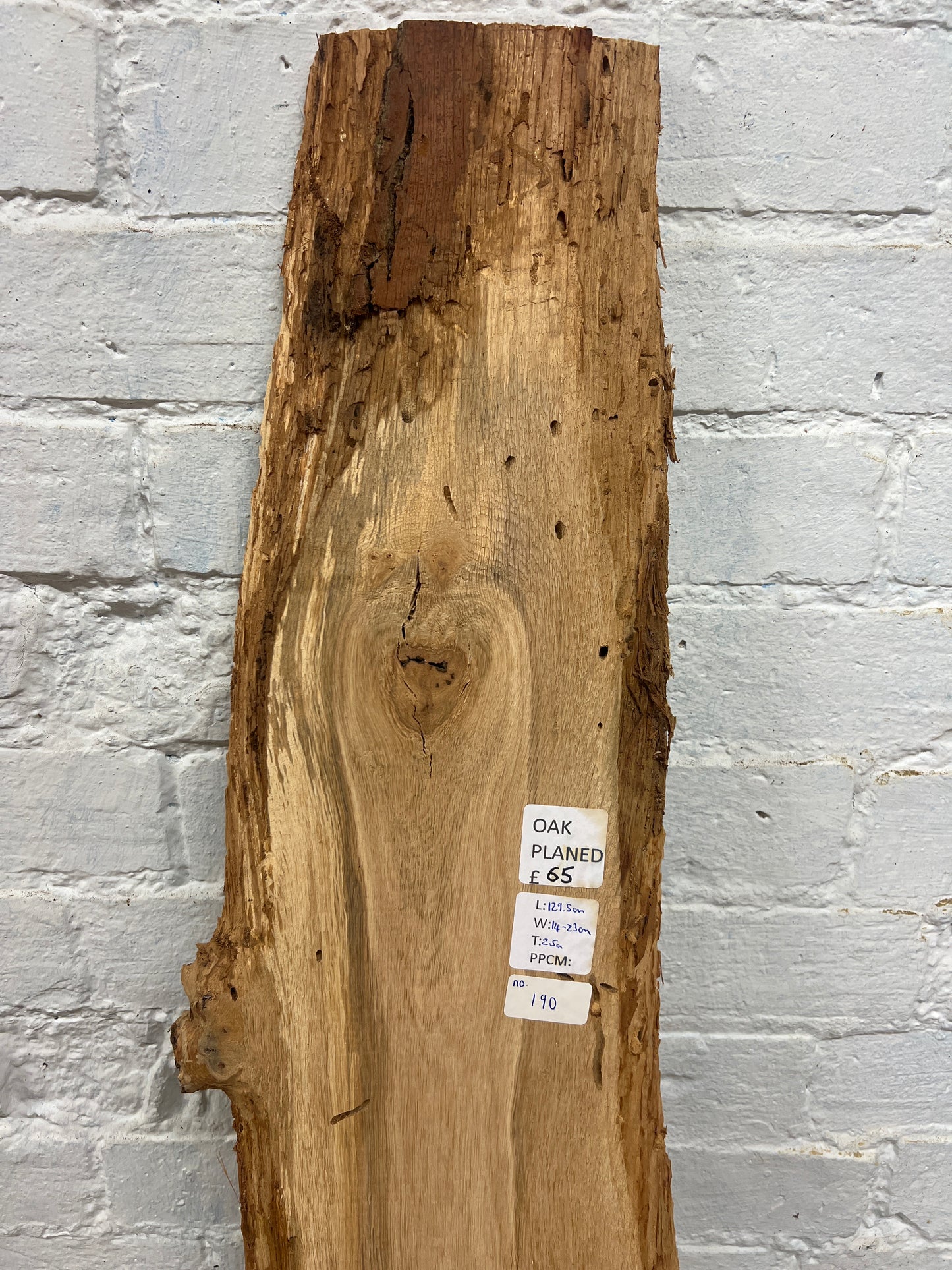 Oak No 190 - 1295x140-230x25mm Planed