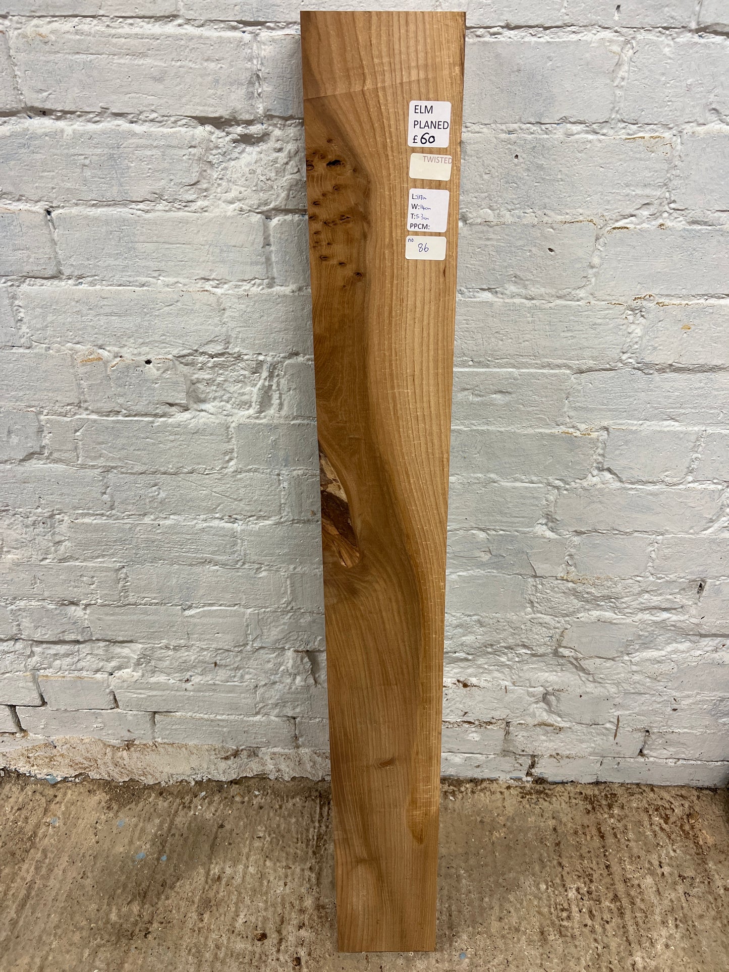 Elm No 86 - 1170x140x53mm Planed
